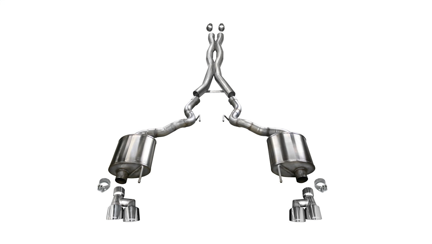 Corsa Performance 21048 3.0in. Cat-Back Dual Rear Exit with Twin 4.0in. Polished Pro-Series Tips Corsa Performance 21048