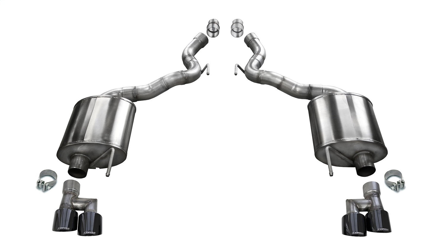 Corsa Performance 21050BLK 3.0in. Axle-Back Dual Rear Exit with Twin 4.0in. Black PVD Pro-Series Tips Corsa Performance 21050BLK