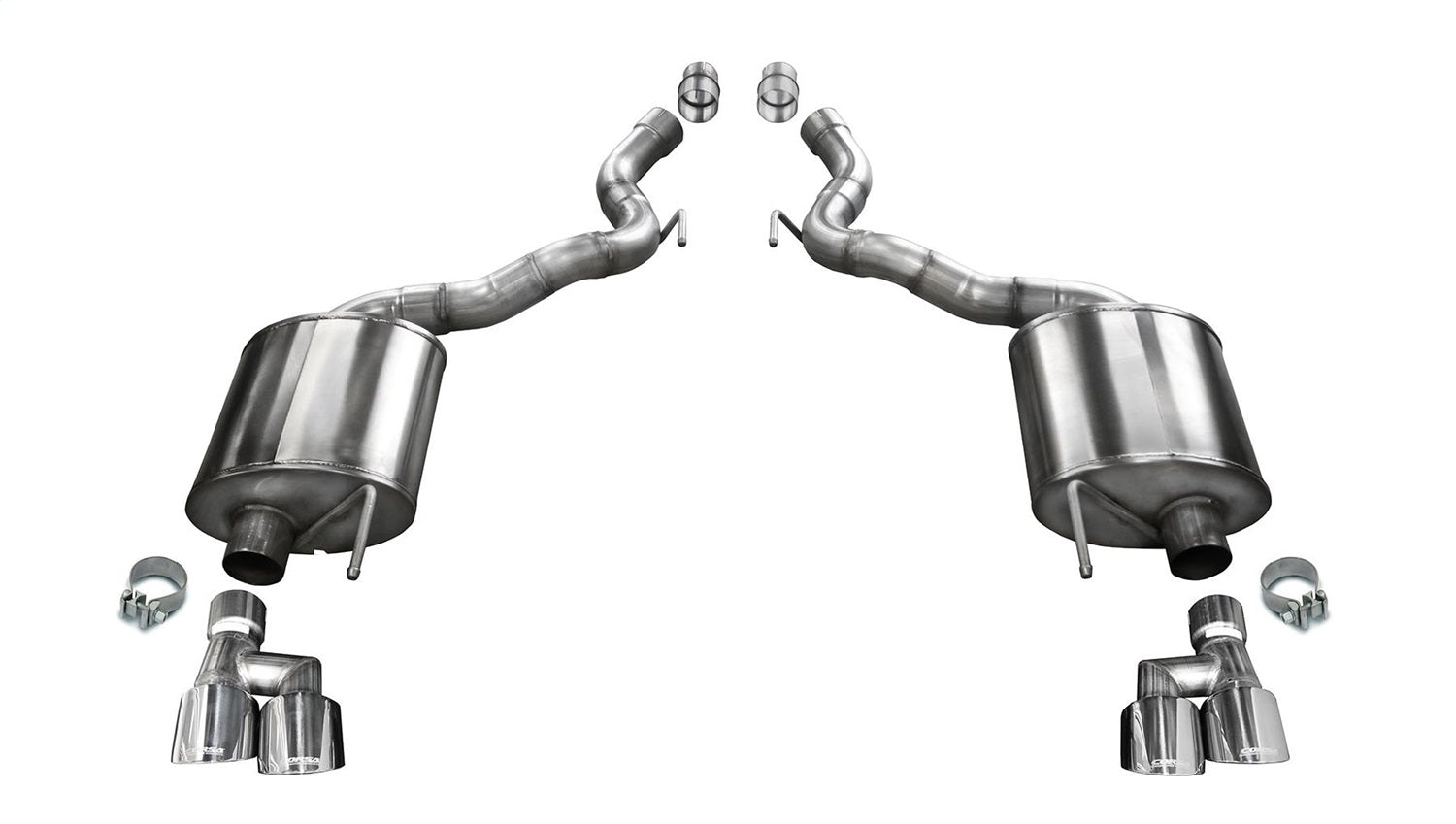 Corsa Performance 21050 3.0in. Axle-Back Dual Rear Exit with Twin 4.0in. Polished Pro-Series Tips Corsa Performance 21050