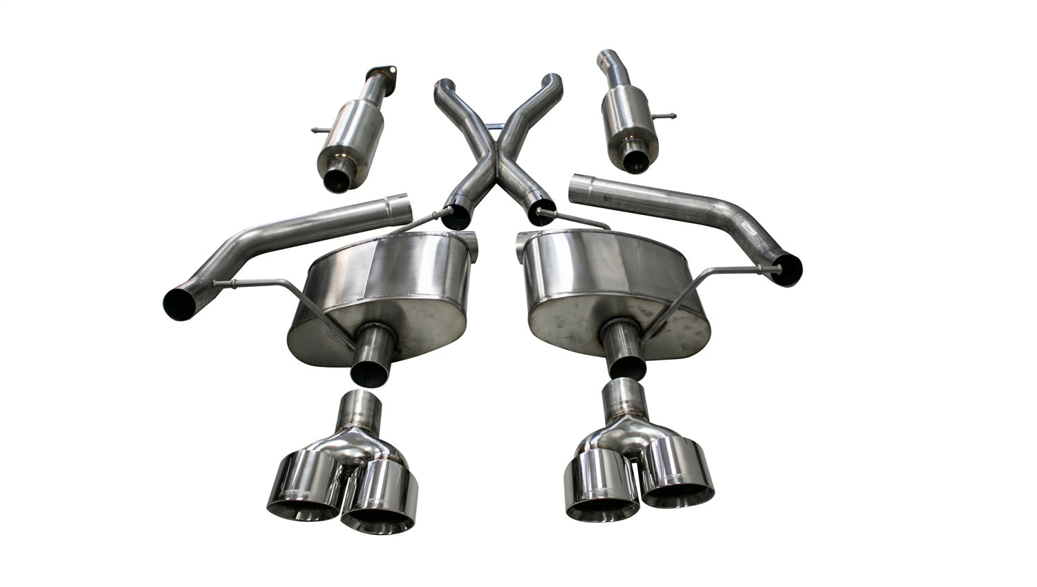 Corsa Performance 21051 2.75in. Cat-Back Dual Rear Exit with Twin 4.5in. Polished Pro-Series Tips Corsa Performance 21051