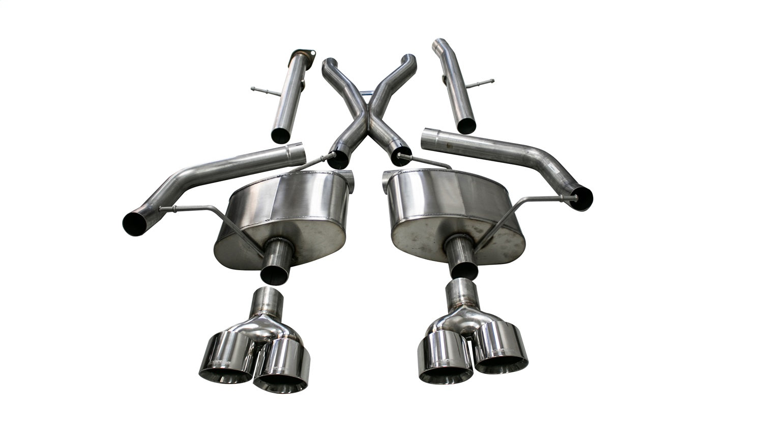 Corsa Performance 21052 2.75in. Cat-Back Dual Rear Exit with Twin 4.5in. Polished Pro-Series Tips Corsa Performance 21052