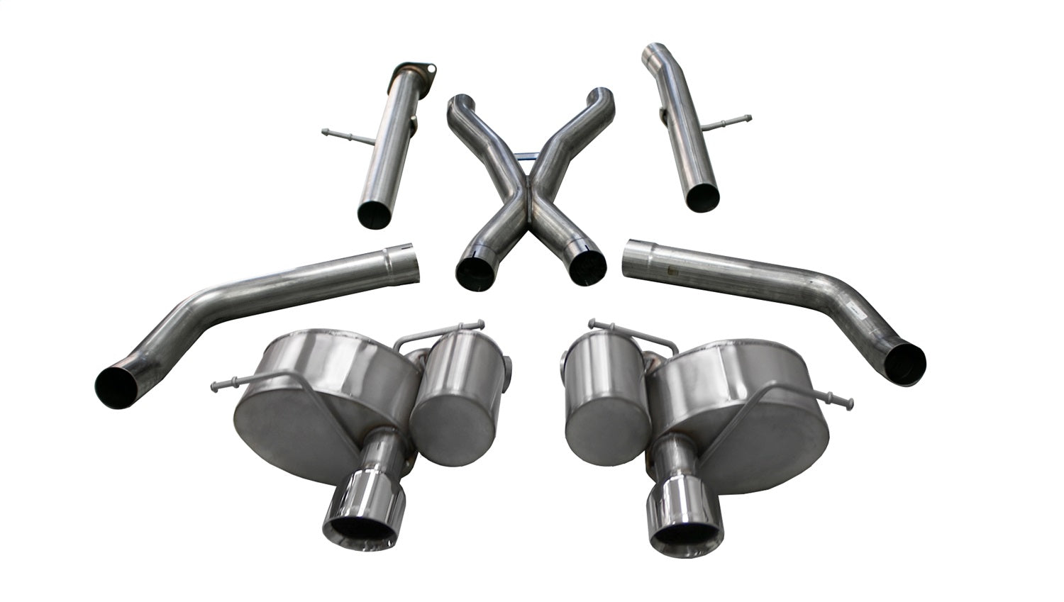 Corsa Performance 21058 2.75in. Cat-Back Dual Rear Exit with Twin 4.5in. Black PVD Pro-Series Tips Corsa Performance 21058