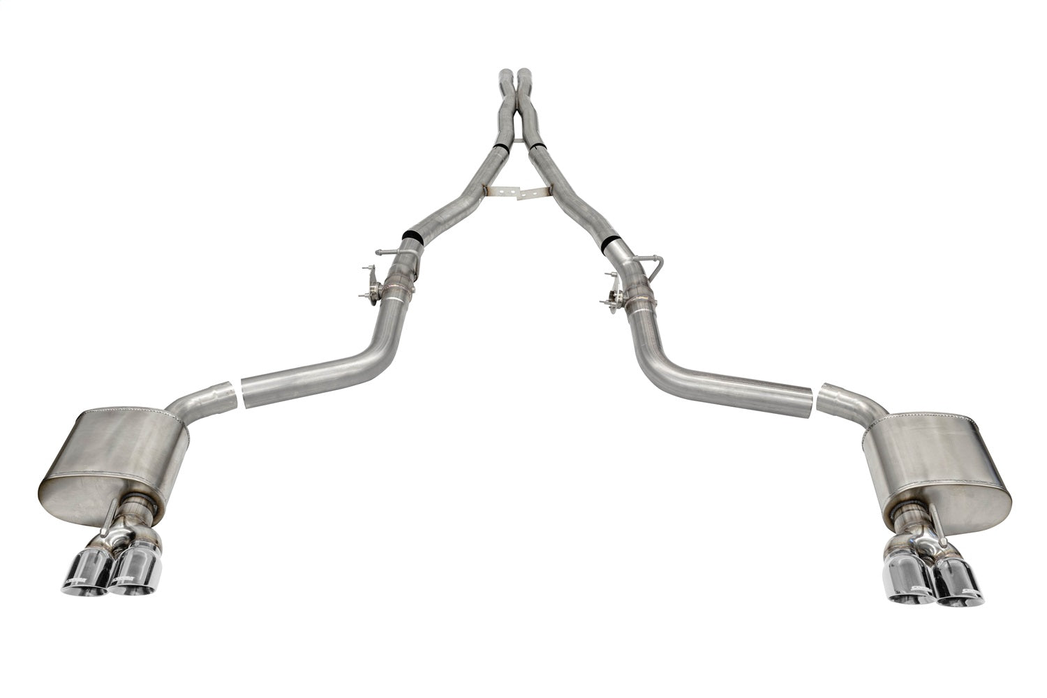 Corsa Performance 21070 2.75in. Valved Cat-Back Dual Rear Exit with Twin 3.5in. Polished Pro Series® Tip Corsa Performance 21070