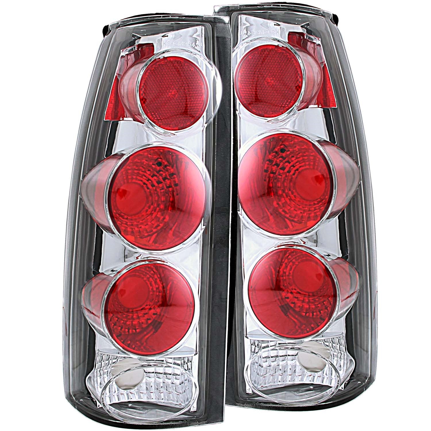 ANZO USA 211017 Tail Light Assembly; Clear Lens; Chrome Housing; 3D Style; Pair; ANZO USA 211017