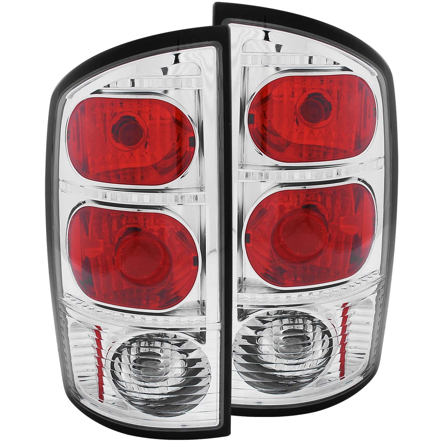 ANZO USA 211043 Tail Light Assembly; Clear Lens; Chrome Housing; Pair; ANZO USA 211043