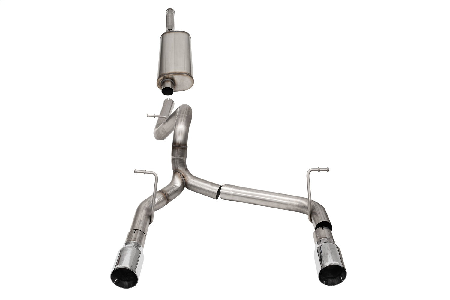 Corsa Performance 21124 2.75in. Cat-Back Dual Rear Exit with Single 4.0in. Polished Flat Cut Tips Corsa Performance 21124
