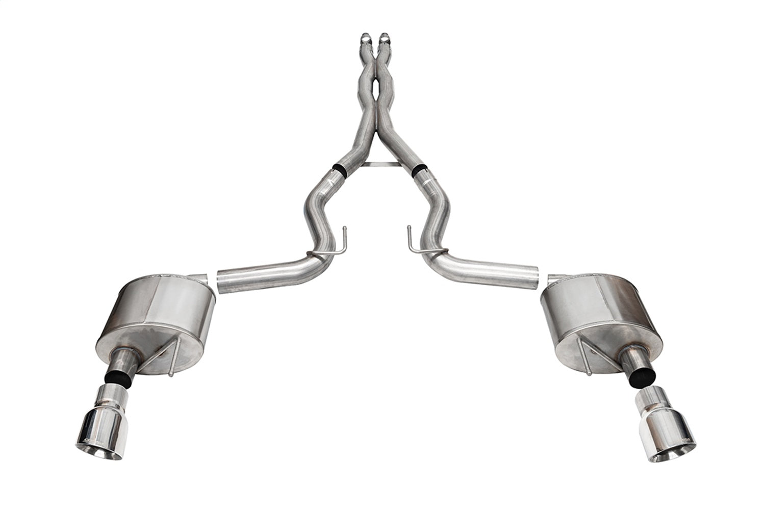 Corsa Performance 21250 3.0in. Dual Rear Exit Cat-Back Exhaust System with 4.5in. Polished Pro Series Ti Corsa Performance 21250