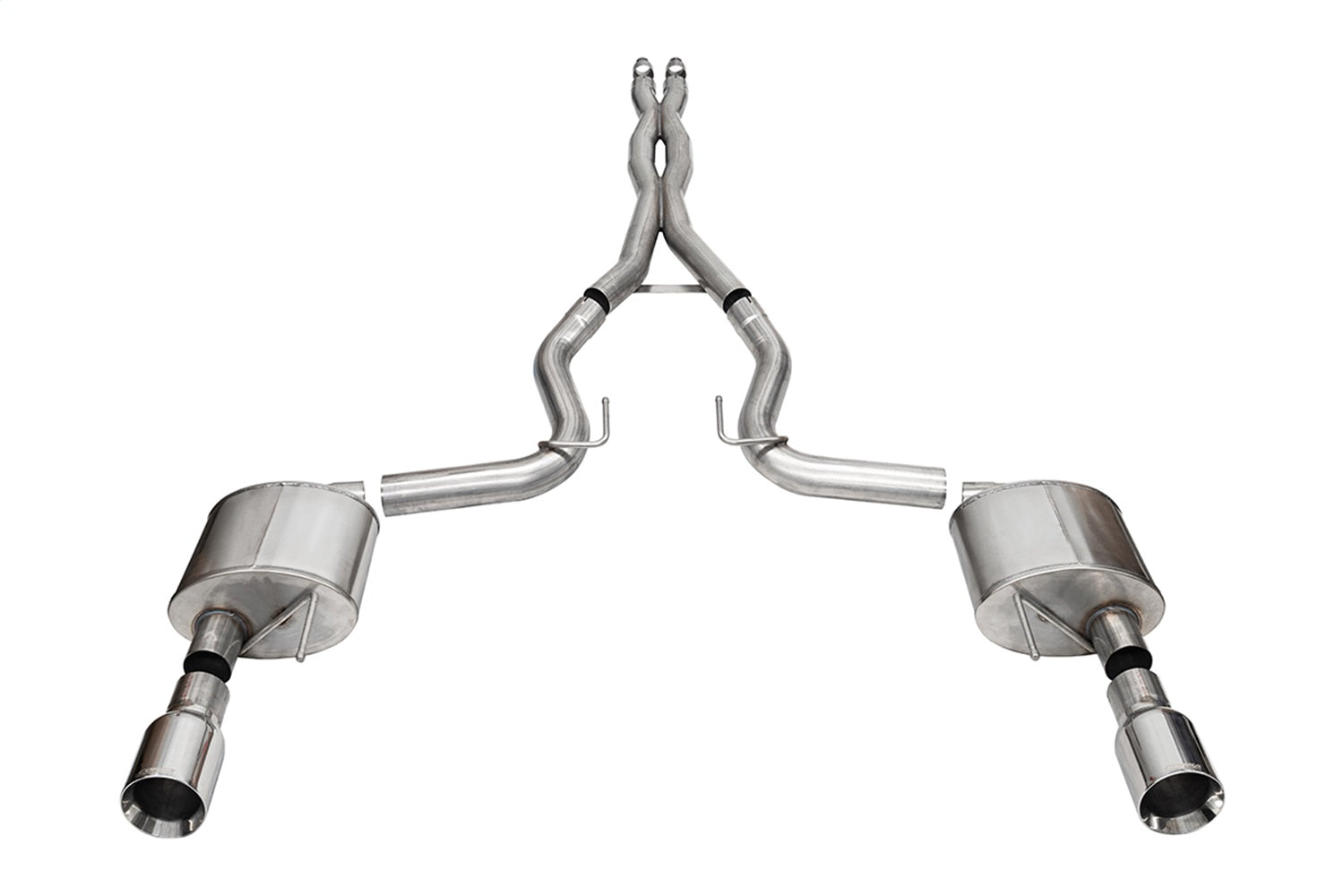 Corsa Performance 21251 3.0in. Dual Rear Exit Cat-Back Exhaust System with 4.5in. Polished Straight Cut Corsa Performance 21251