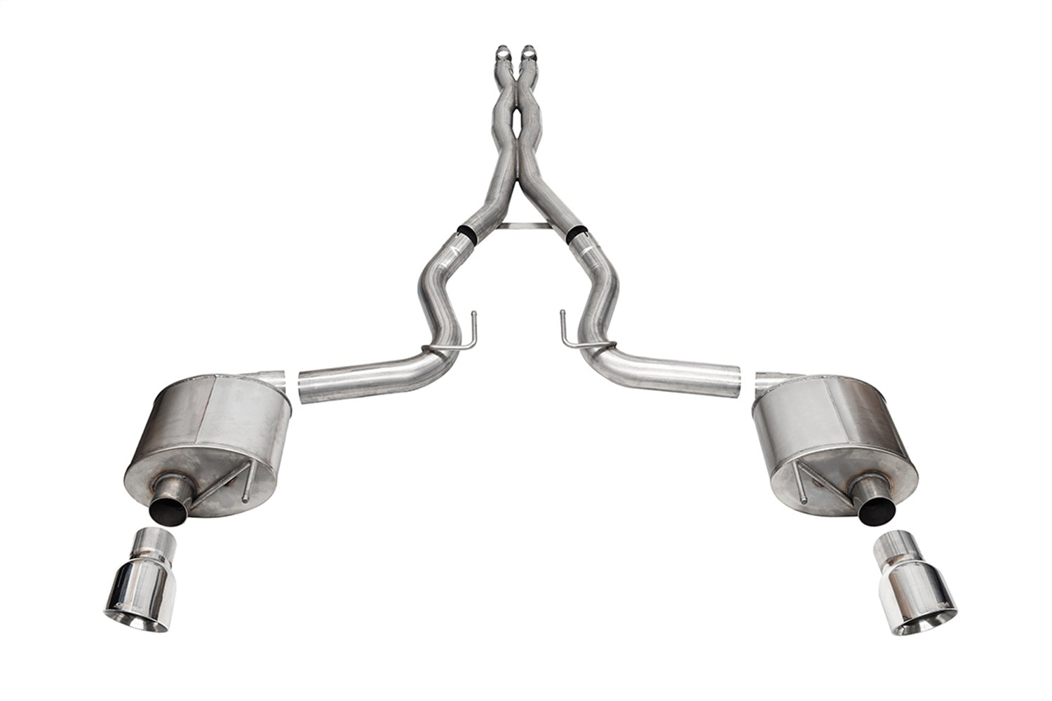 Corsa Performance 21254 3.0in. Dual Rear Exit Cat-Back Exhaust System with 4.5in. Polished Pro Series Ti Corsa Performance 21254