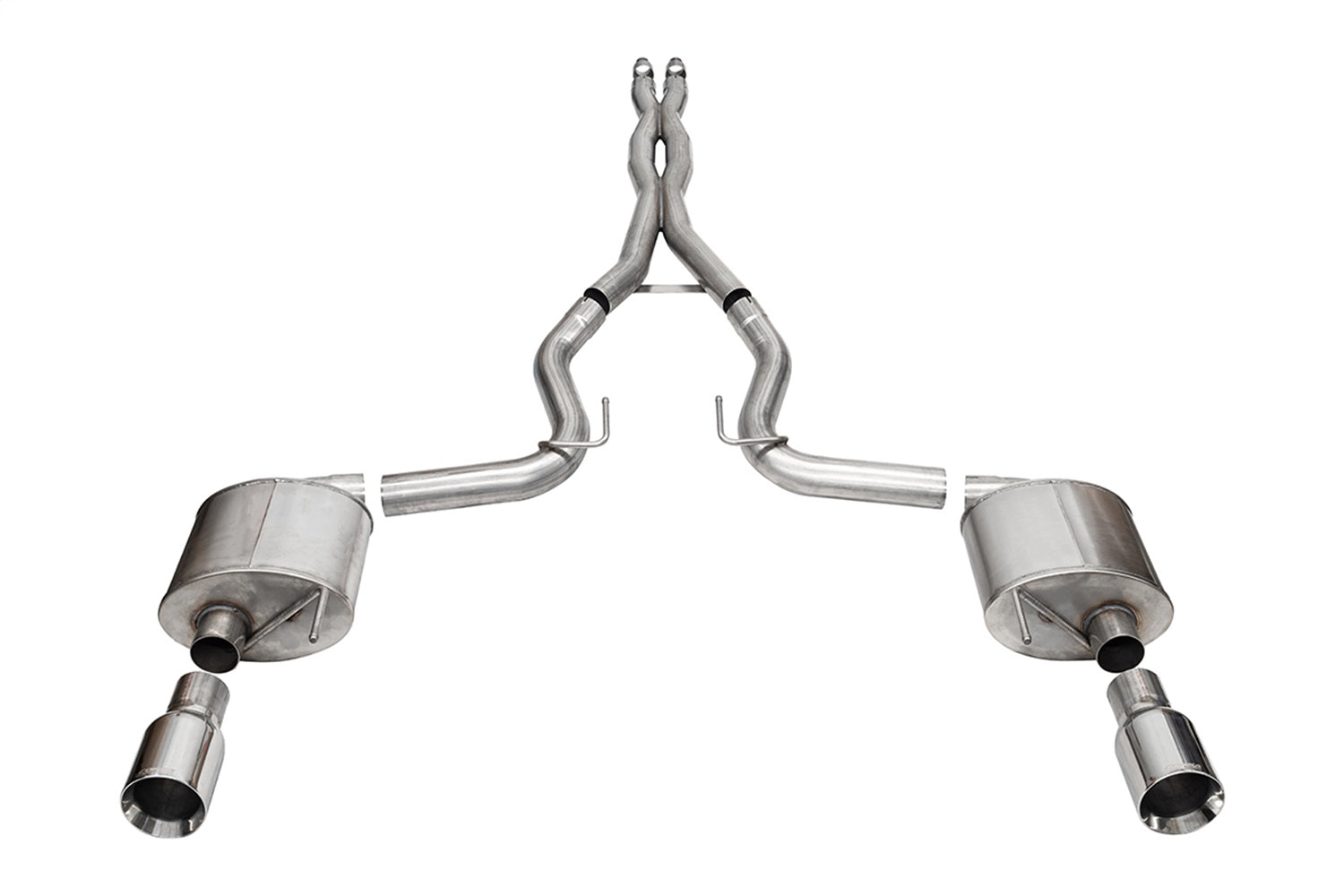 Corsa Performance 21255 3.0in. Dual Rear Exit Cat-Back Exhaust System with 4.5in. Polished Straight Cut Corsa Performance 21255