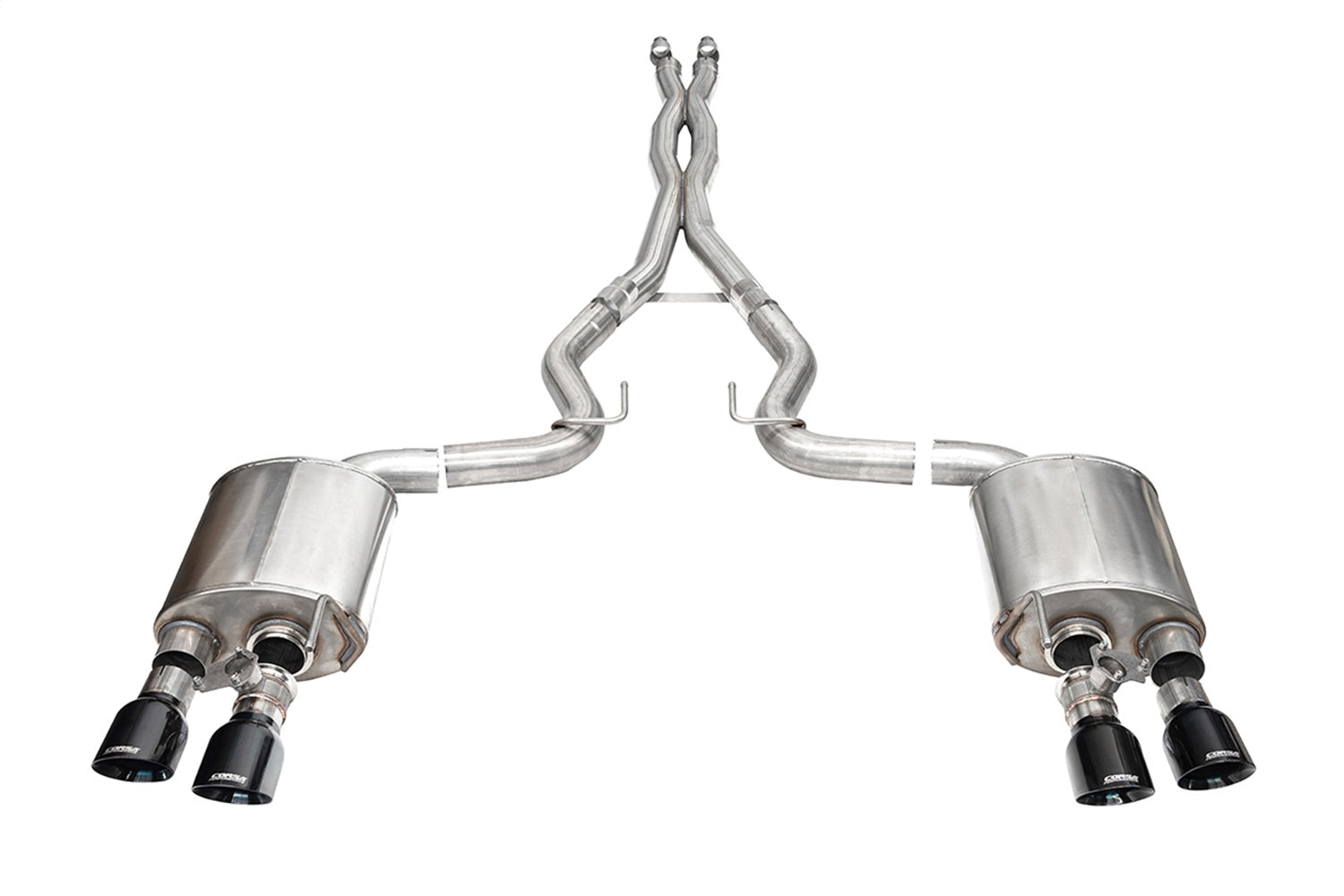 Corsa Performance 21265BLK 3.0in. Dual Rear Exit Cat-Back with Twin 4.5in. Black PVD Slash Pro-Series Tips Corsa Performance 21265BLK