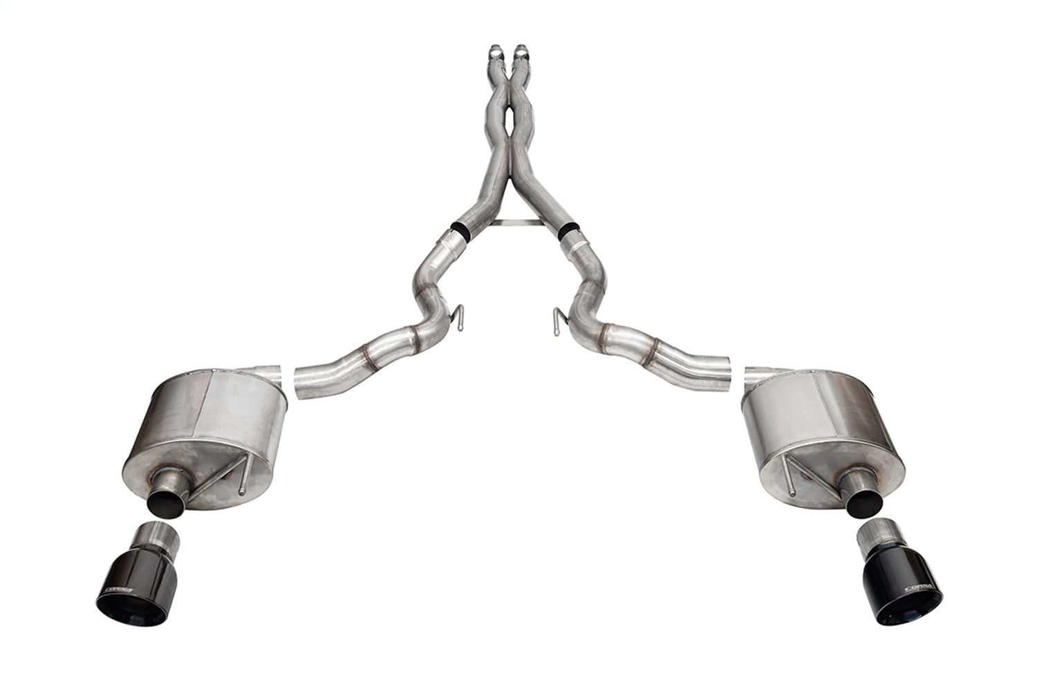 Corsa Performance 21274BLK 3.0in. Dual Rear Exit Cat-Back Exhaust System with 4.5in. Black PVD Pro Series T Corsa Performance 21274BLK
