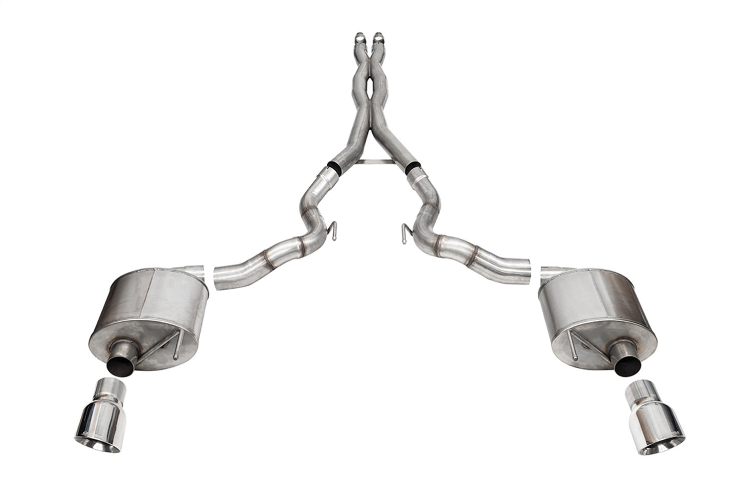 Corsa Performance 21274 3.0in. Dual Rear Exit Cat-Back Exhaust System with 4.5in. Polished Pro Series Ti Corsa Performance 21274