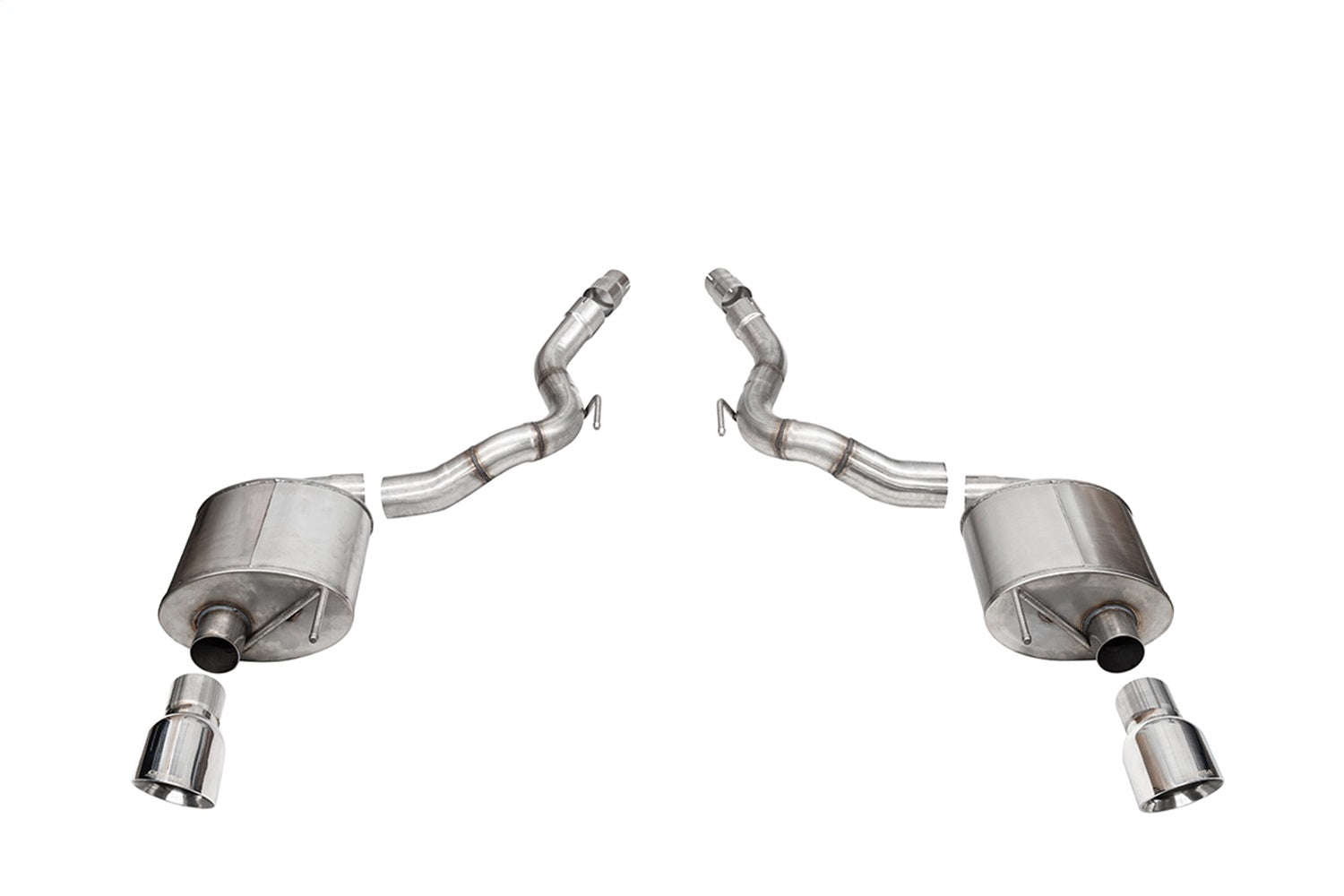 Corsa Performance 21276 3.0in. Dual Rear Exit Axle-Back Exhaust System with 4.5in. Polished Pro Series T Corsa Performance 21276