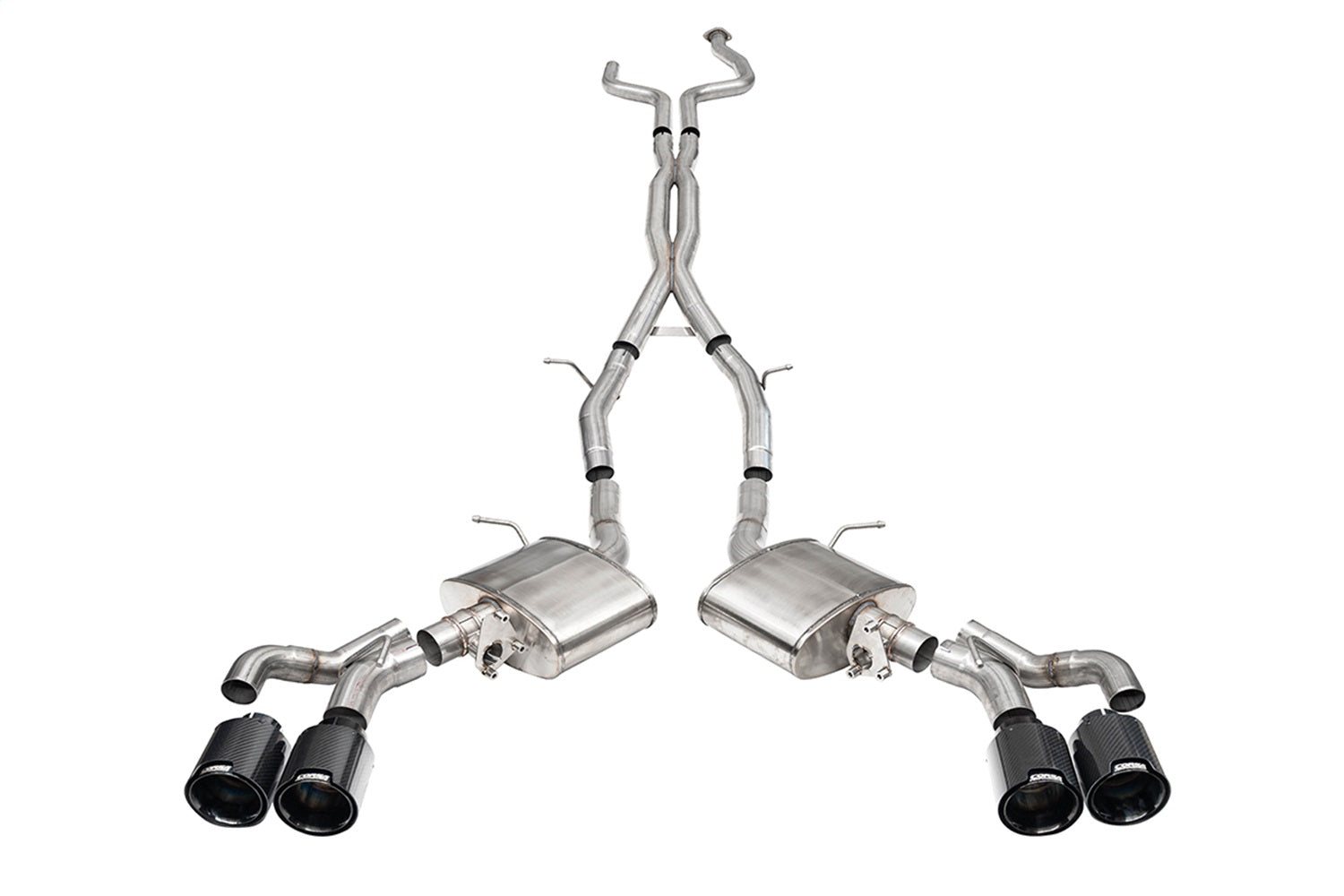 Corsa Performance 21320CFBLK 3in. Cat-Back Exhaust with Dual Mode Active Exhaust; Corsa Double X-Pipe; Dual R Corsa Performance 21320CFBLK