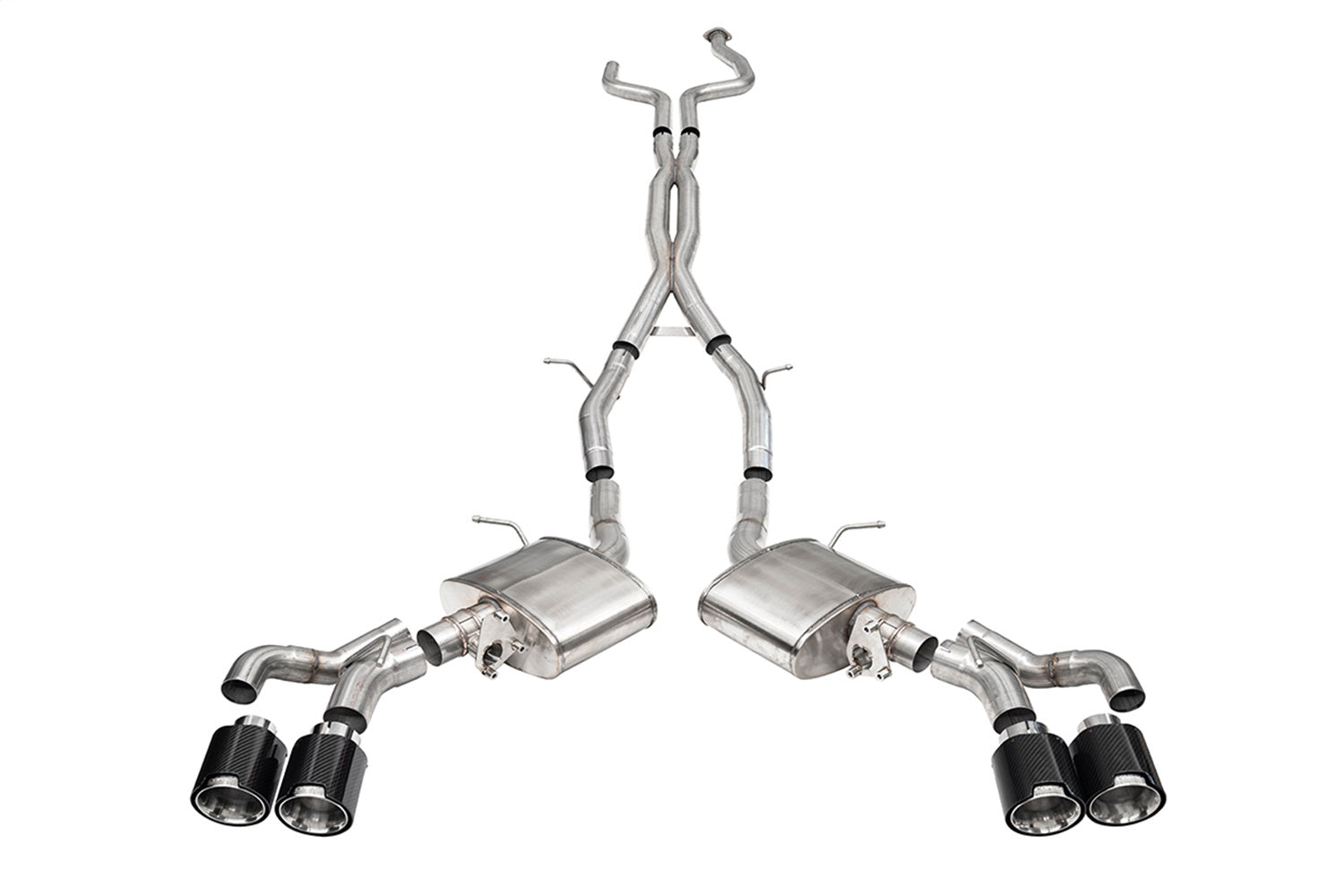 Corsa Performance 21320CF 3in. Cat-Back Exhaust with Dual Mode Active Exhaust; Corsa Double X-Pipe; Dual R Corsa Performance 21320CF