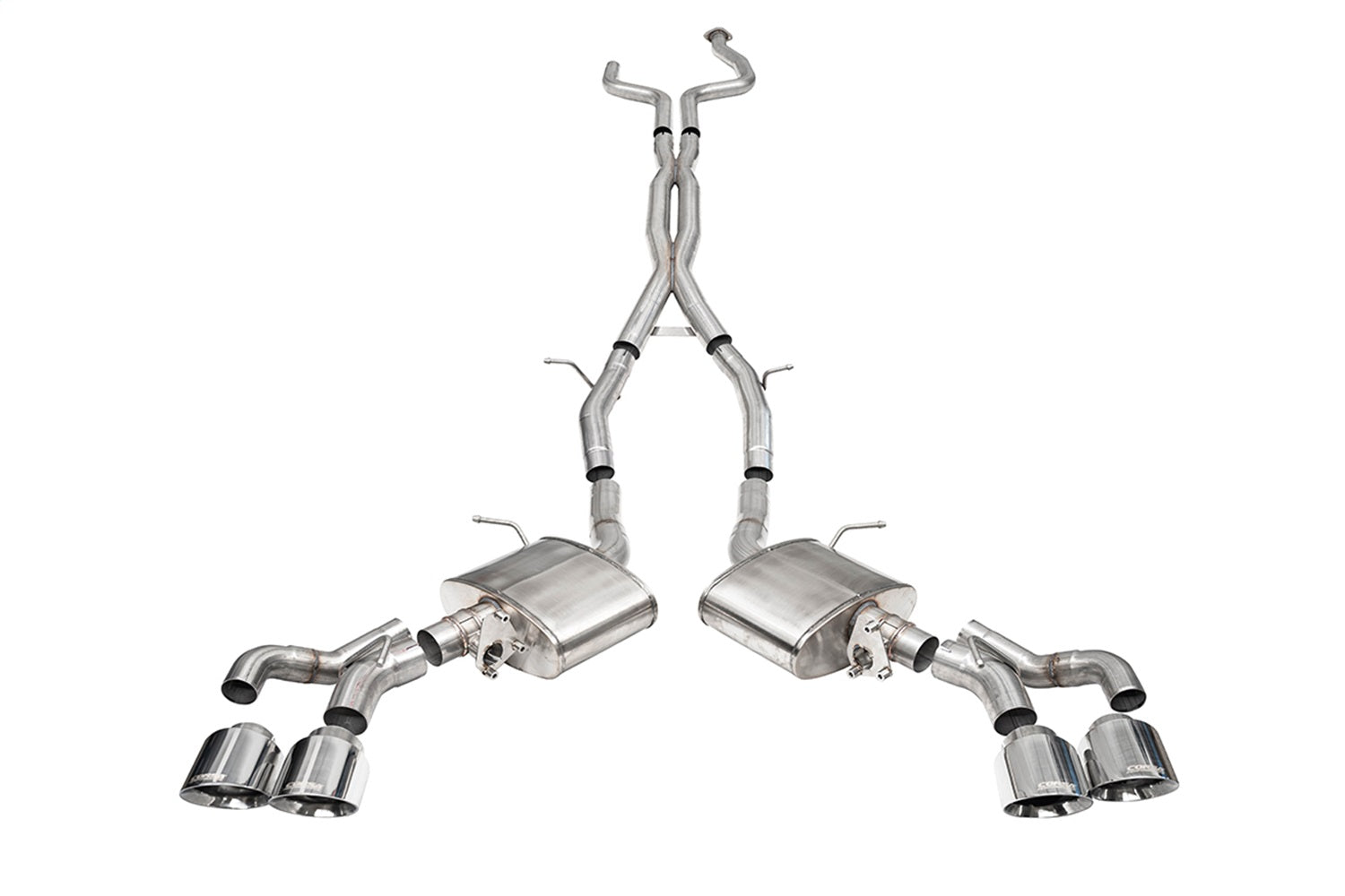 Corsa Performance 21320 3in. Cat-Back Exhaust with Dual Mode Active Exhaust; Corsa Double X-Pipe; Dual R Corsa Performance 21320