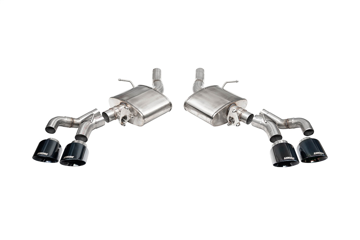Corsa Performance 21322BLK 3in. Axle-Back Exhaust with Dual Mode Active Exhaust; Dual Rear Exit with Twin 4 Corsa Performance 21322BLK