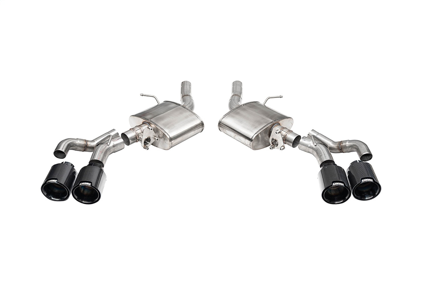 Corsa Performance 21322CFBLK 3in. Axle-Back Exhaust with Dual Mode Active Exhaust; Dual Rear Exit with Twin 4 Corsa Performance 21322CFBLK
