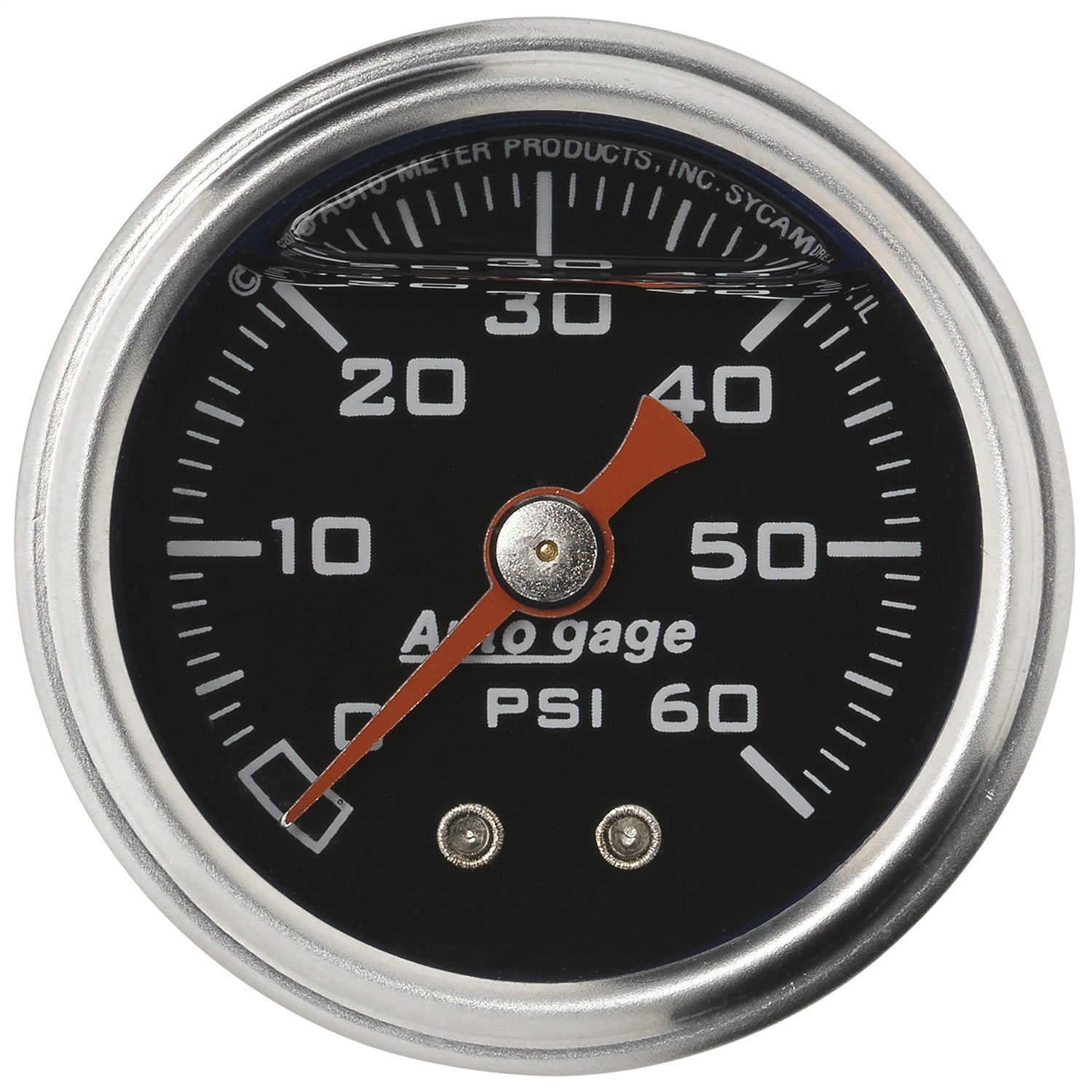 AutoMeter 2173 GAUGE; PRESSURE; 1.5in. DIRECT MNT; 60PSI; LIQUID FILLED MECH; BLK; 1/8in. NPTF AutoMeter 2173