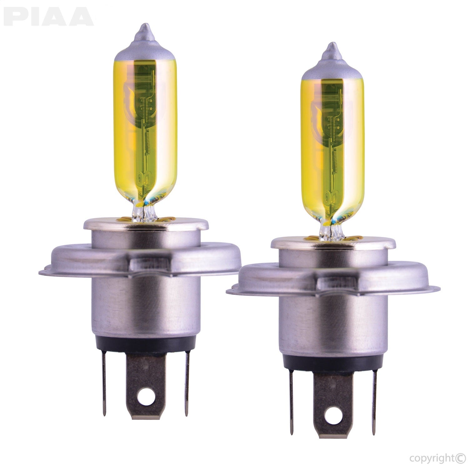H4/9003 Solar Yellow Replacement Bulb; 12V; 60/55W; 2500K; Twin Pack; PIAA 22-13404