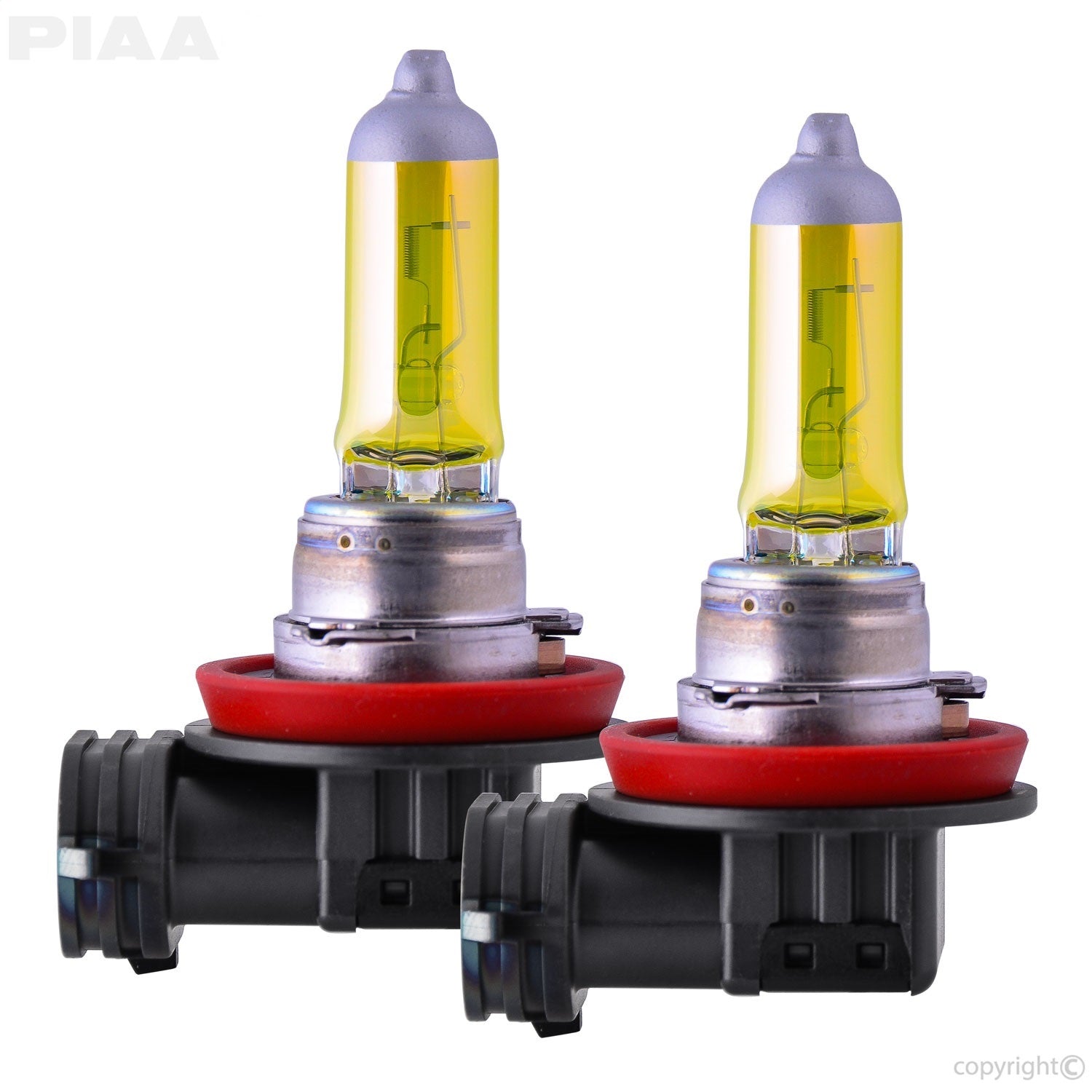 H8 Solar Yellow Replacement Bulb; 12V; 55W; 2500K; Twin Pack; PIAA 22-13408