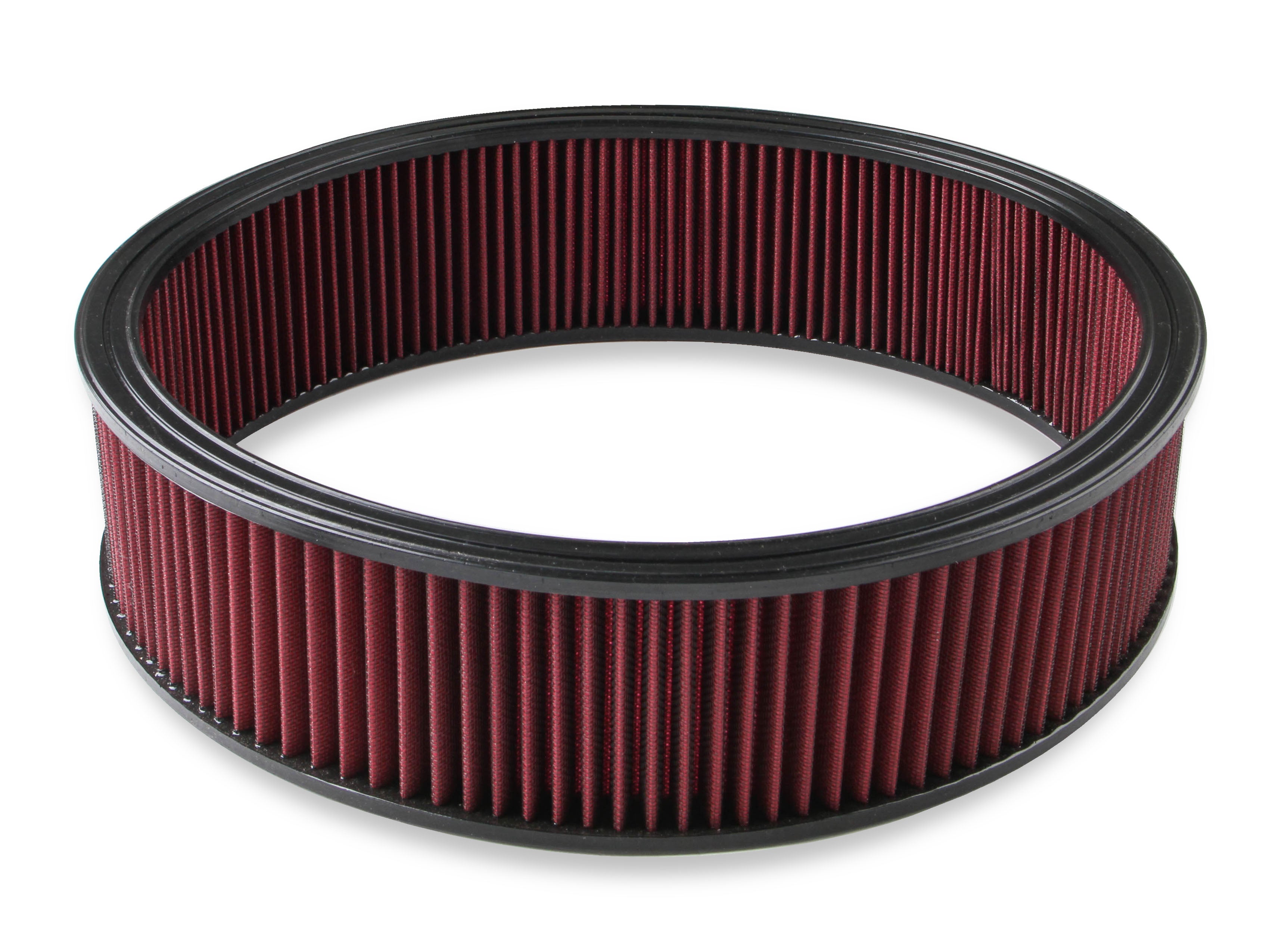 Holley 220-40 Replacement Air Filter; Pre-Oiled; 16 x 4 in.; Red; Washable Gauze; Holley 220-40