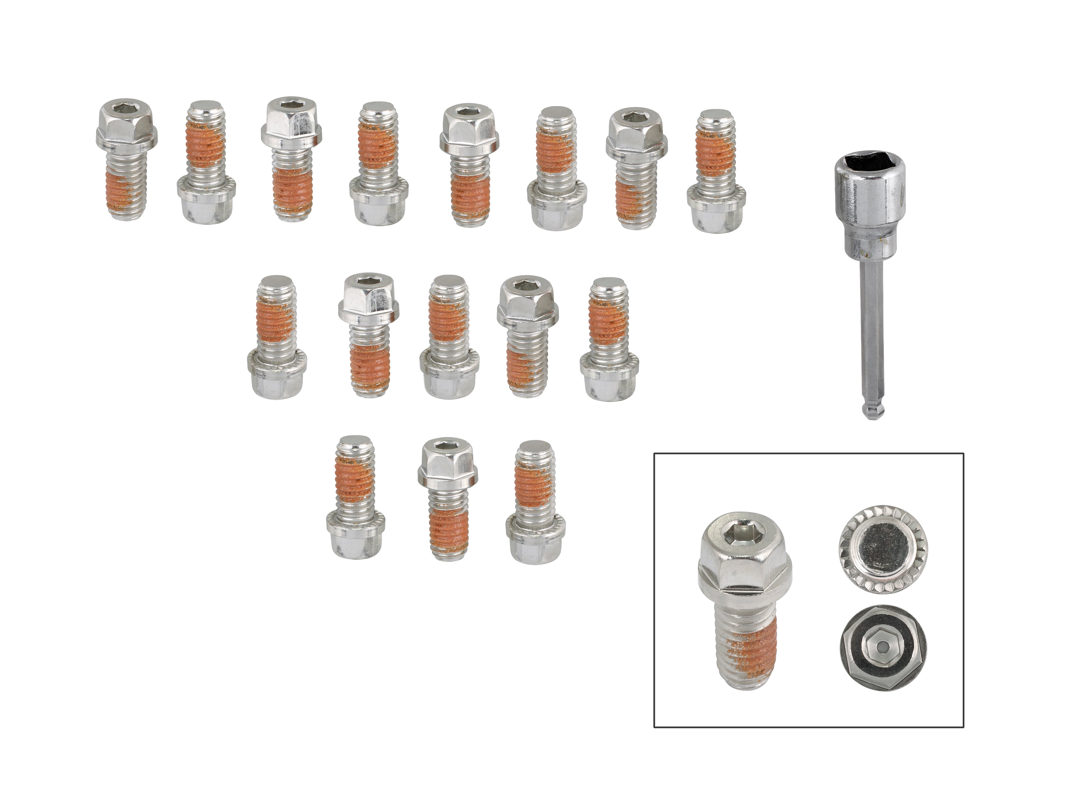 Mr Gasket 2231G HEADLOCK Locking Header Bolts; 16 pc.; Mr Gasket 2231G