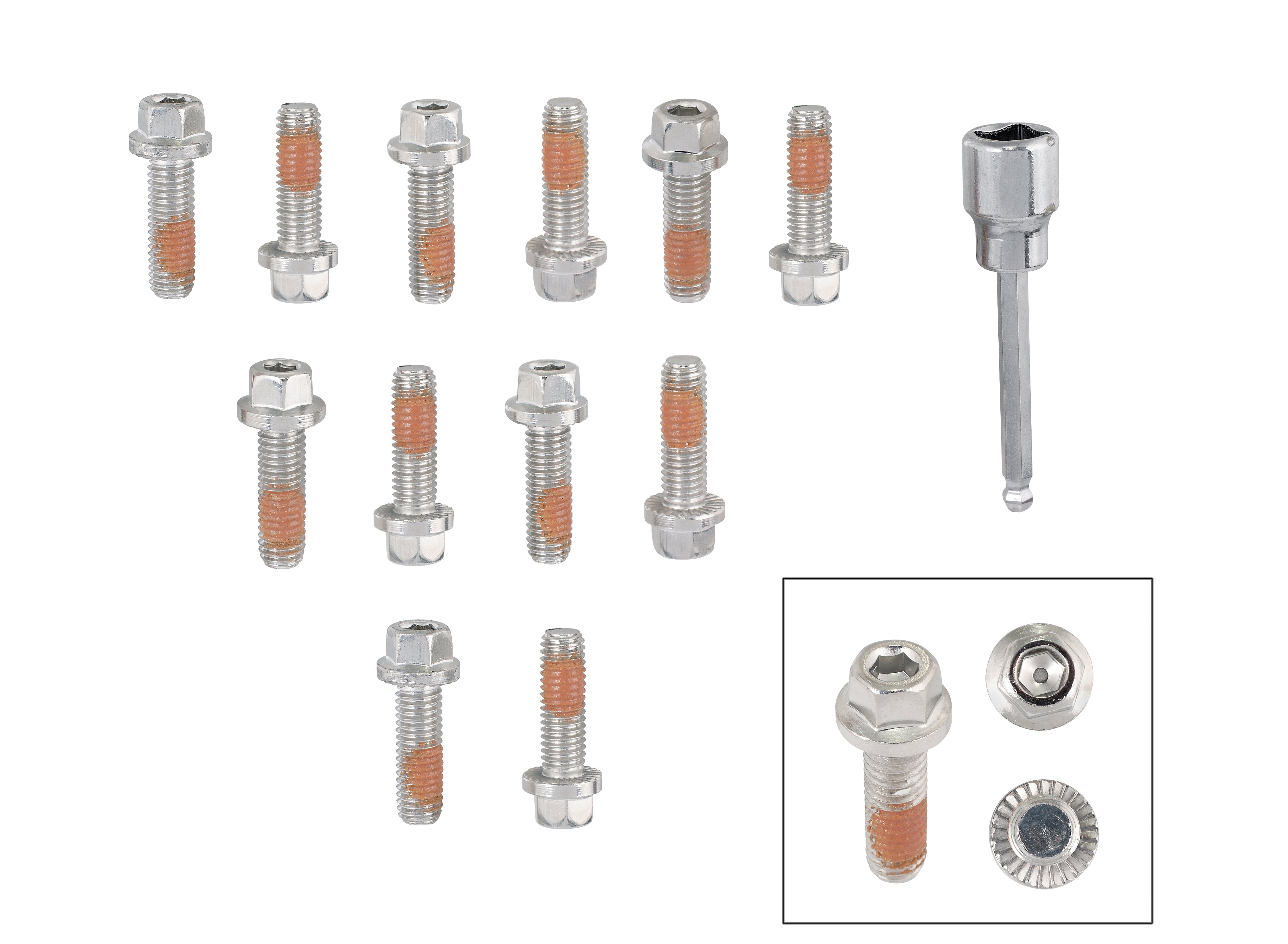 Mr Gasket 2235G HEADLOCK Locking Header Bolts; 12 pc.; Mr Gasket 2235G