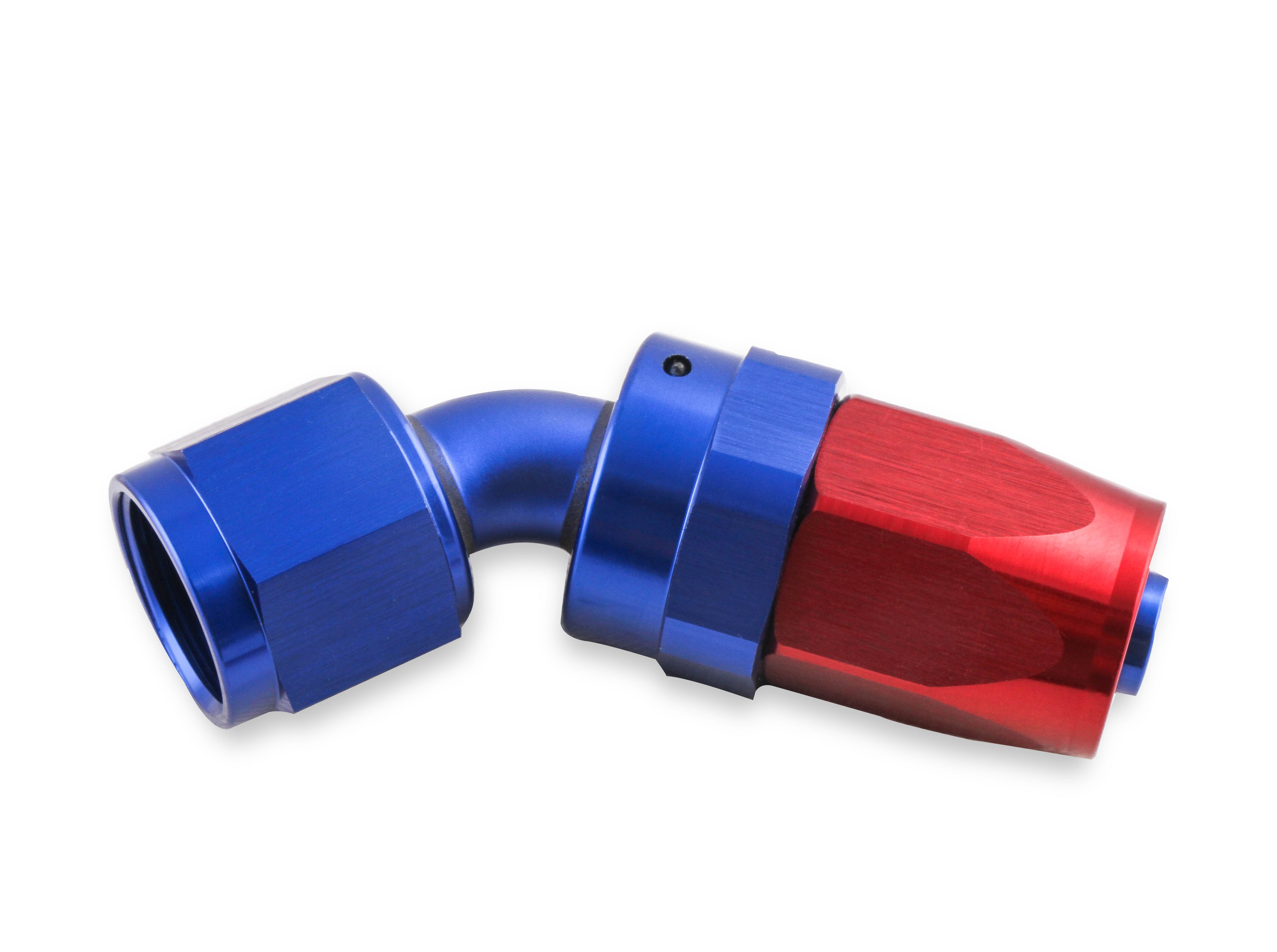 Mr. Gasket -6 AN 45 Degree Swivel Hose End - Red & Blue