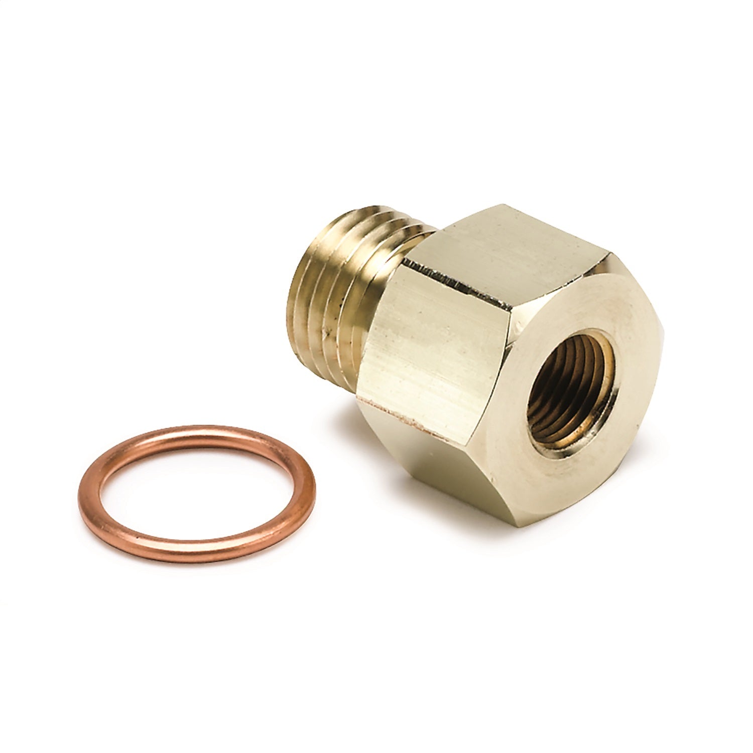 AutoMeter 2267 FITTING; ADAPTER; METRIC; M14X1.5 MALE TO 1/8in. NPTF FEMALE; BRASS AutoMeter 2267