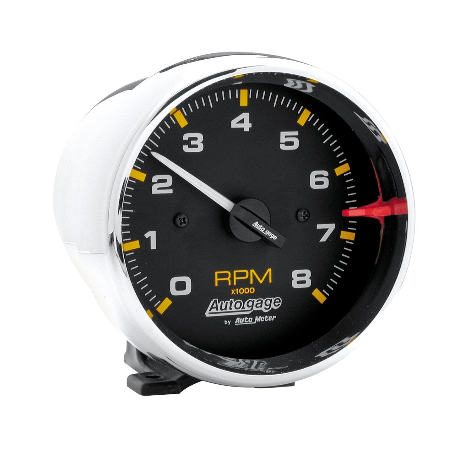 AutoMeter 2301 GAUGE; TACH; 3 3/4in.; 8K RPM; PEDESTAL; BLK DIAL CHROME CASE; AUTOGAGE AutoMeter 2301