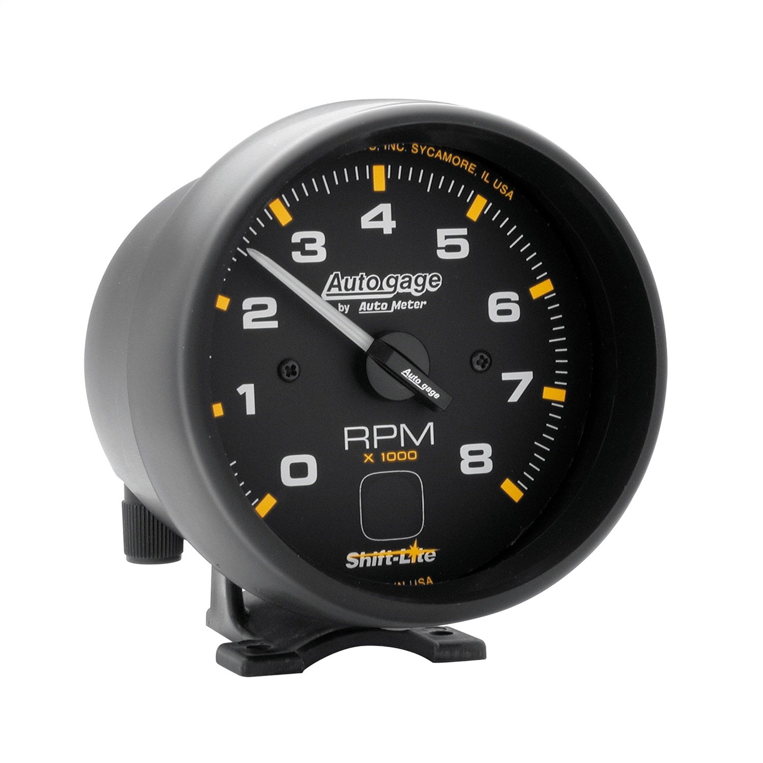 AutoMeter 2302 GAUGE; TACH; 3 3/4in.; 8K RPM; PEDESTAL W/SHIFT LIGHT; BLK DIAL BLK CASE; AG AutoMeter 2302