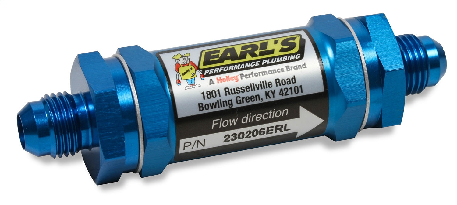 Earl's Performance 230204ERL Aluminum In-Line Fuel Filter Earl's Performance 230204ERL