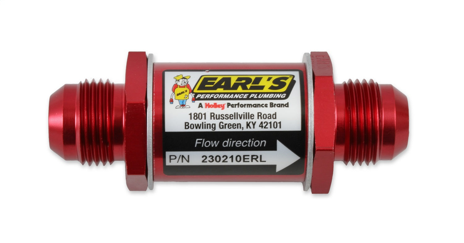 Earl's Performance 230210ERL Aluminum In-Line Fuel Filter Earl's Performance 230210ERL