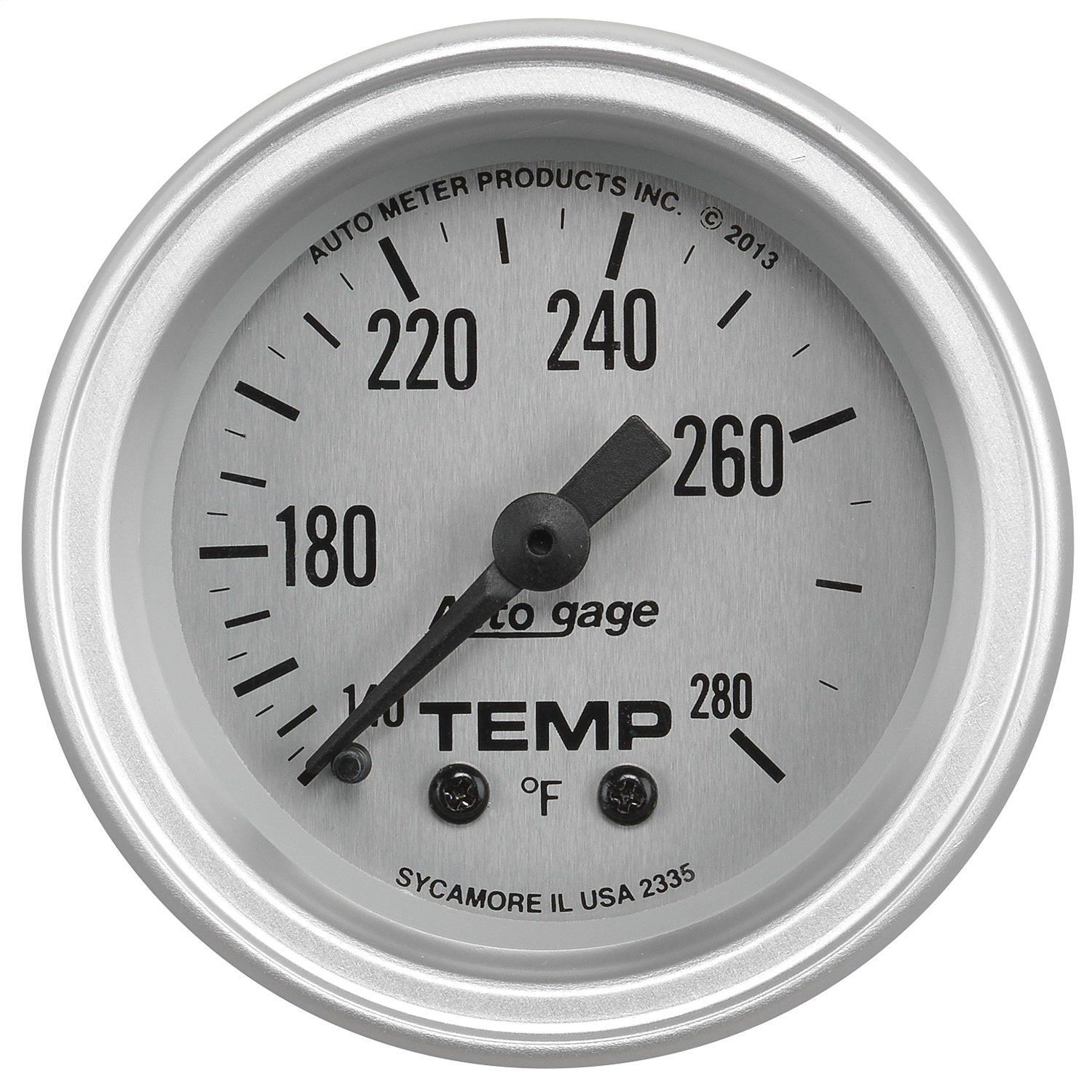 AutoMeter 2335 GAUGE CONSOLE; TEMPERATURE; 2 1/16in.; 280deg.F; SLVR DIAL; SLVR BEZEL; AUTOGAGE AutoMeter 2335