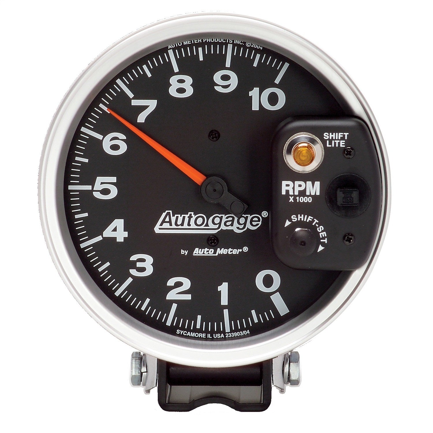 AutoMeter 233903 GAUGE; TACHOMETER; 5in.; 10K RPM; PEDESTAL W/INT. SHIFT LIGHT; BLACK; AUTO GAGE AutoMeter 233903