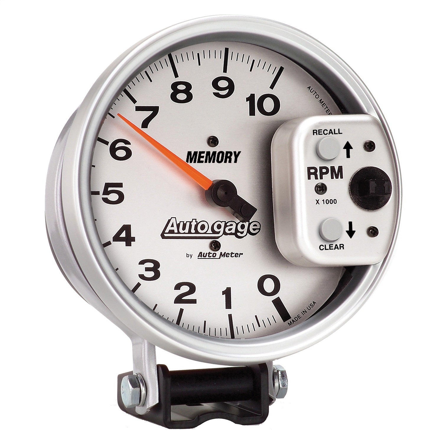 AutoMeter 233907 GAUGE; TACHOMETER; 5in.; 10K RPM; PEDESTAL W/PEAK MEMORY; SILVER; AUTO GAGE AutoMeter 233907