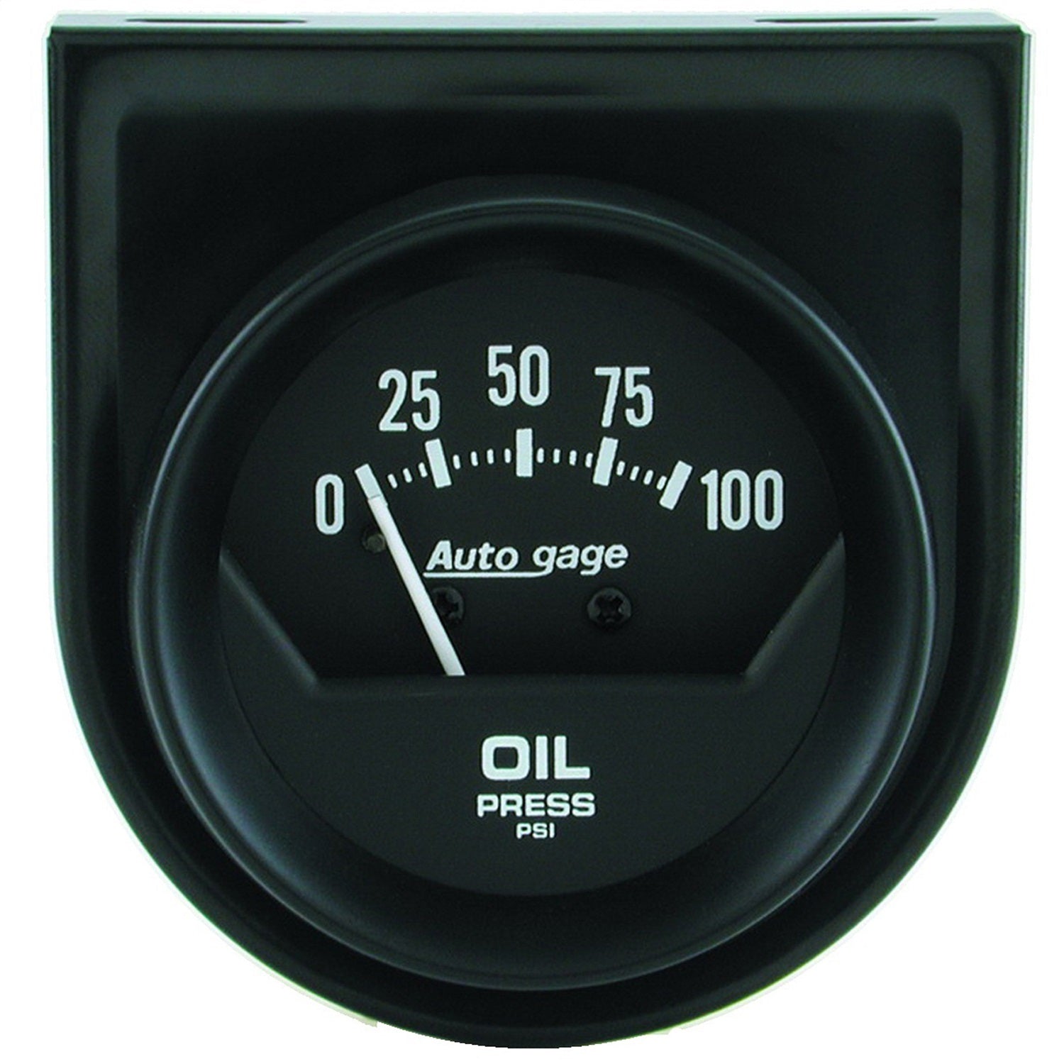 AutoMeter 2360 GAUGE CONSOLE; OIL PRESS; 2in.; 100PSI; MECH; SHORT SWEEP; BLACK; AUTOGAGE AutoMeter 2360