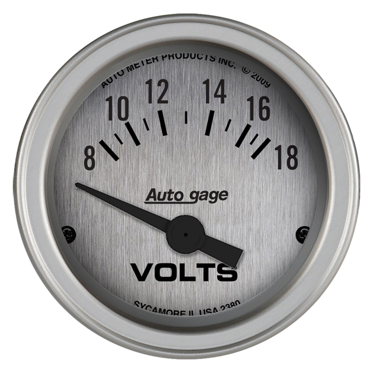 AutoMeter 2380 GAUGE CONSOLE; VOLTMETER; 2 1/16in.; 18V; SLVR DIAL; SLVR BEZEL; AUTOGAGE AutoMeter 2380