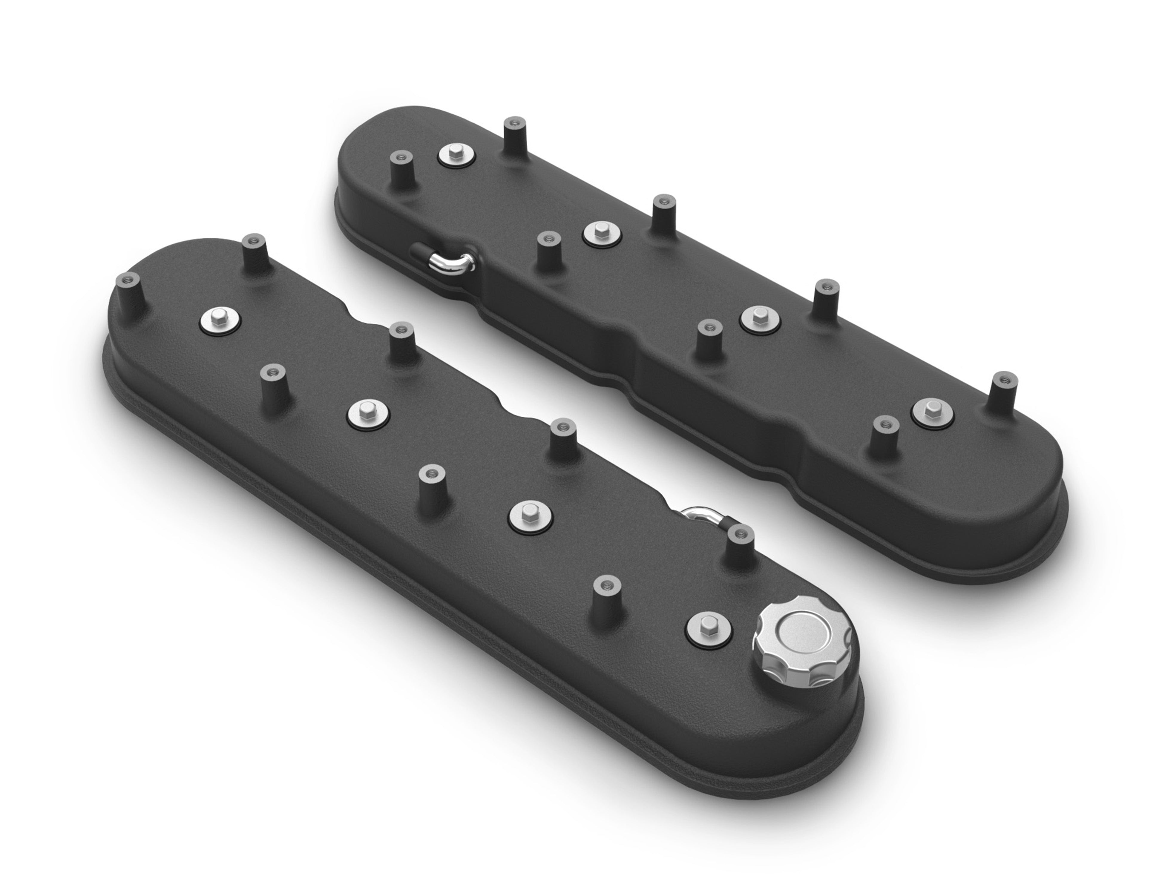 Holley 241-112 LS Valve Cover; Tall; Satin Black Finish; Holley 241-112