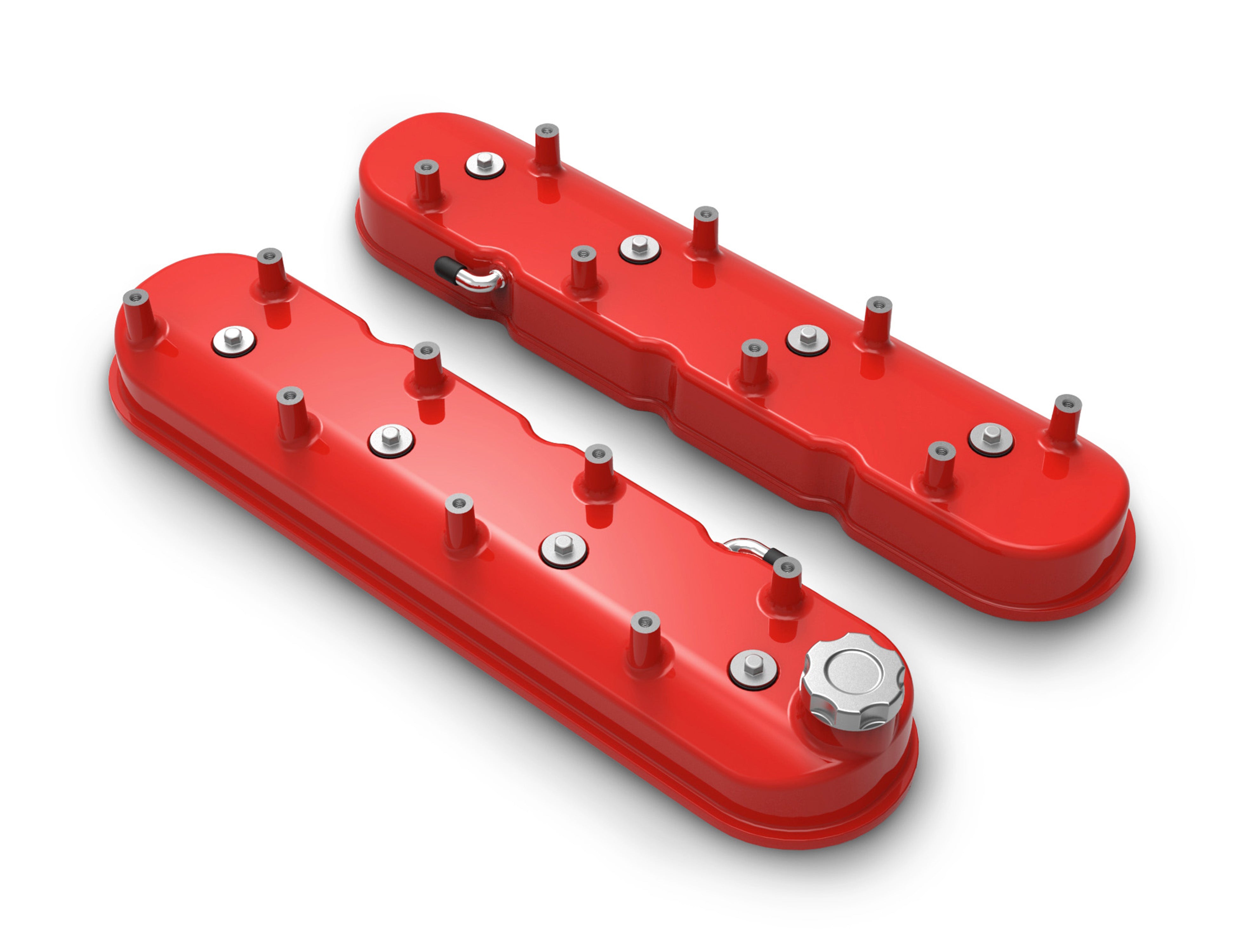 Holley 241-113 LS Valve Cover; Tall; Gloss Red Finish; Holley 241-113