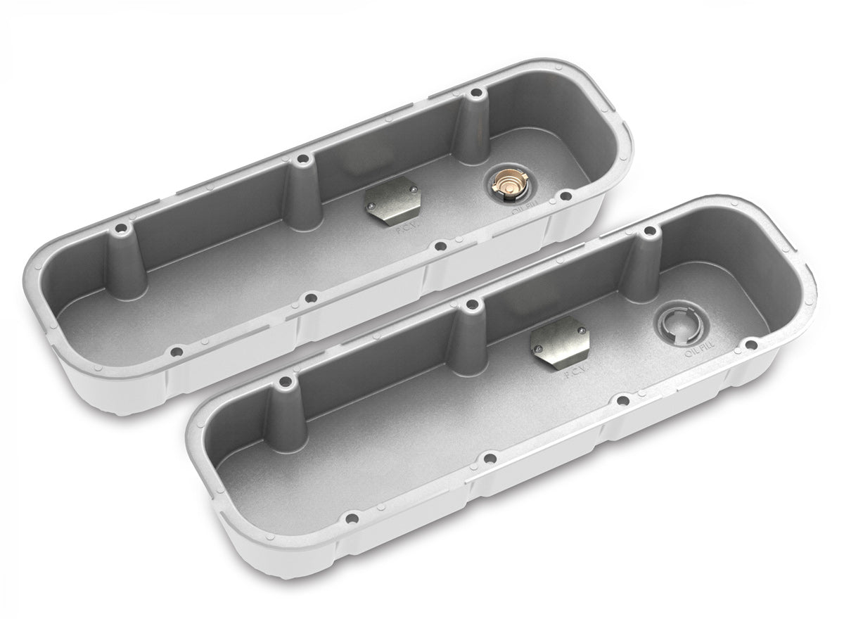 Holley 241-151 M/T Polished Valve Cover Set - BBC Tall Holley 241-151