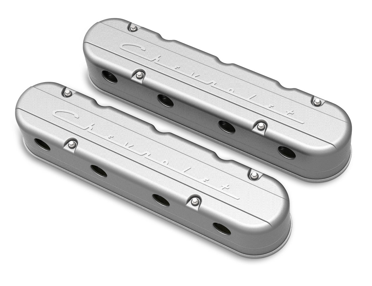 Holley 241-175 2-Piece Valve Cover Set GM LS w/Chevrolet Logo Holley 241-175