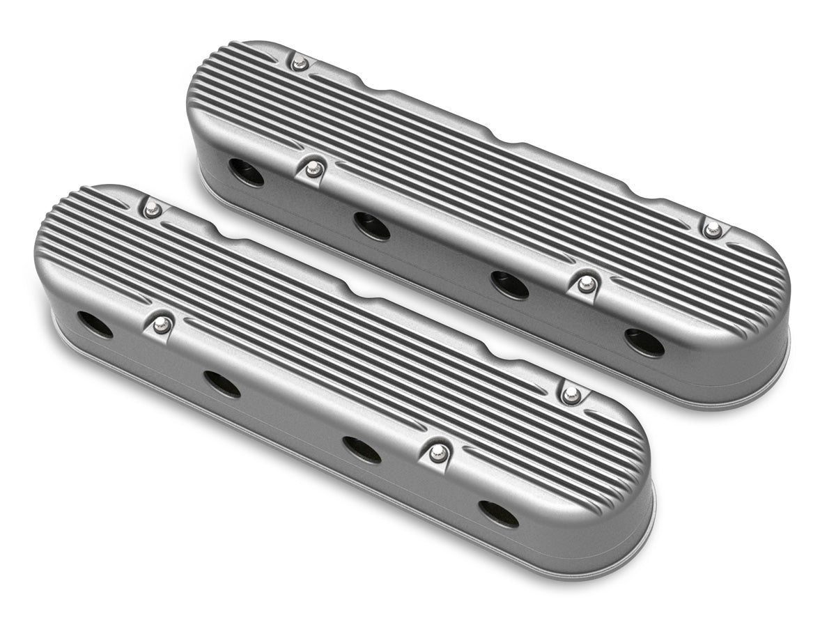 Holley 2-Piece Finned Valve Cover - Gen III/IV LS - Natural