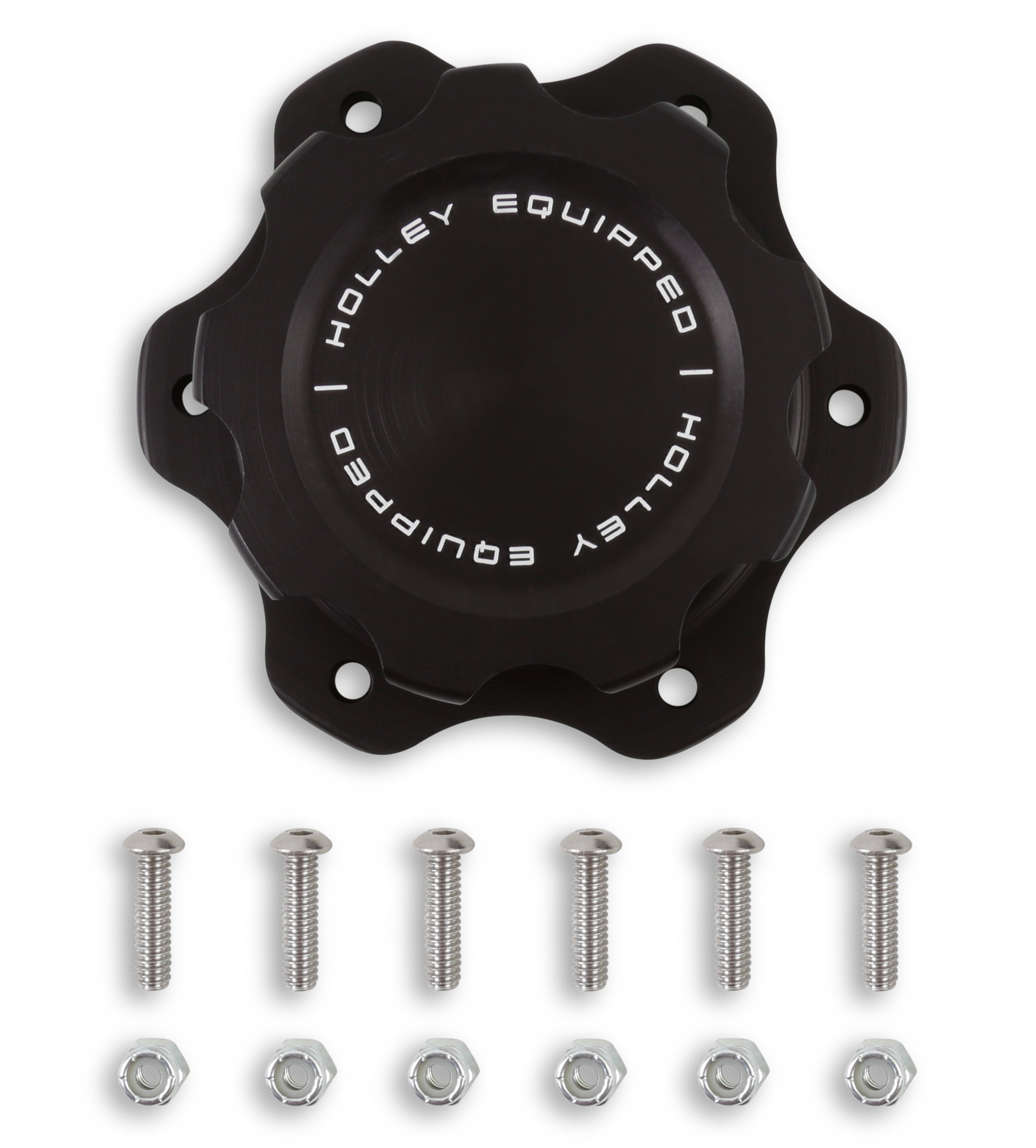 Holley 241-226 Fuel Cell Cap; Billet w/6 Hole Flange; Holley 241-226