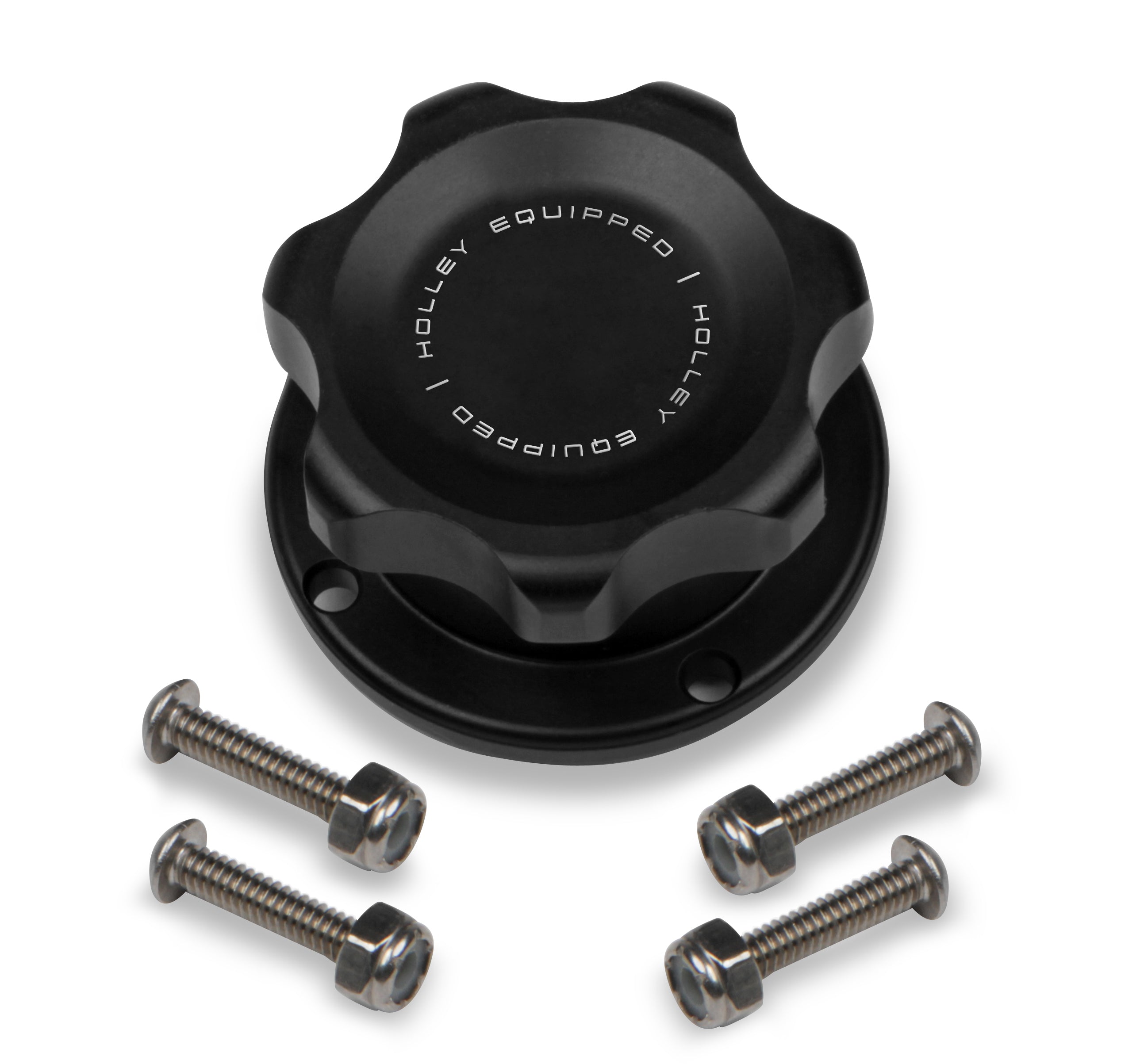 Holley 241-230 Fuel Cell Cap; Billet w/Aluminum Bolt On Bung; Holley 241-230