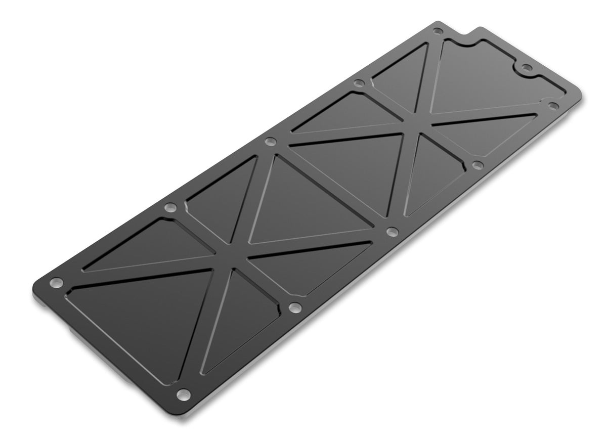 Holley 241-265 LS Valley Cover; Trussed; Satin Black Anodized Finish; Billet Aluminum; Holley 241-265