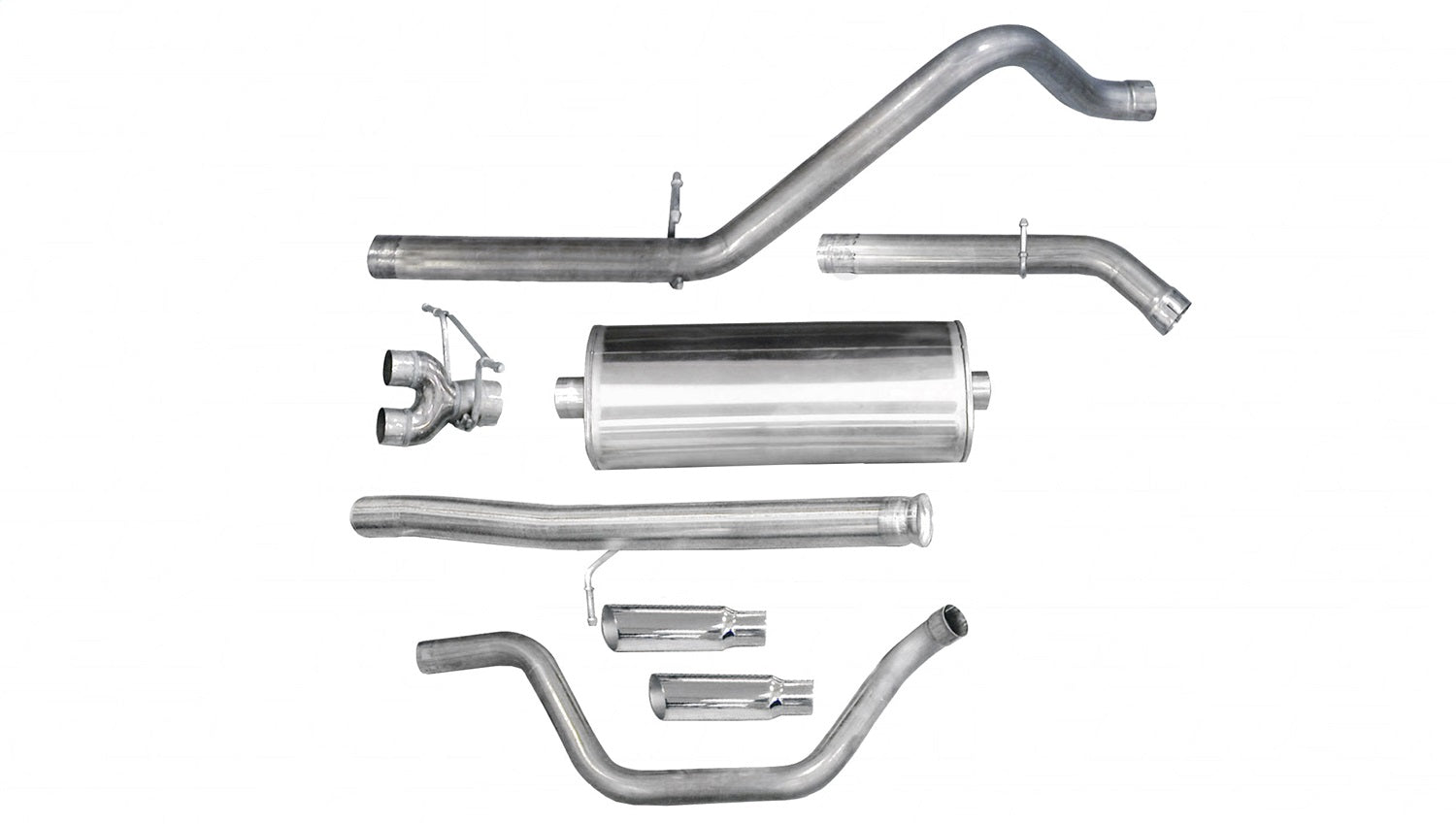 Corsa Performance 24907 3.0in. Cat-Back Dual Rear Exit with Single 4.0in. Polished Slash Cut Tips Corsa Performance 24907