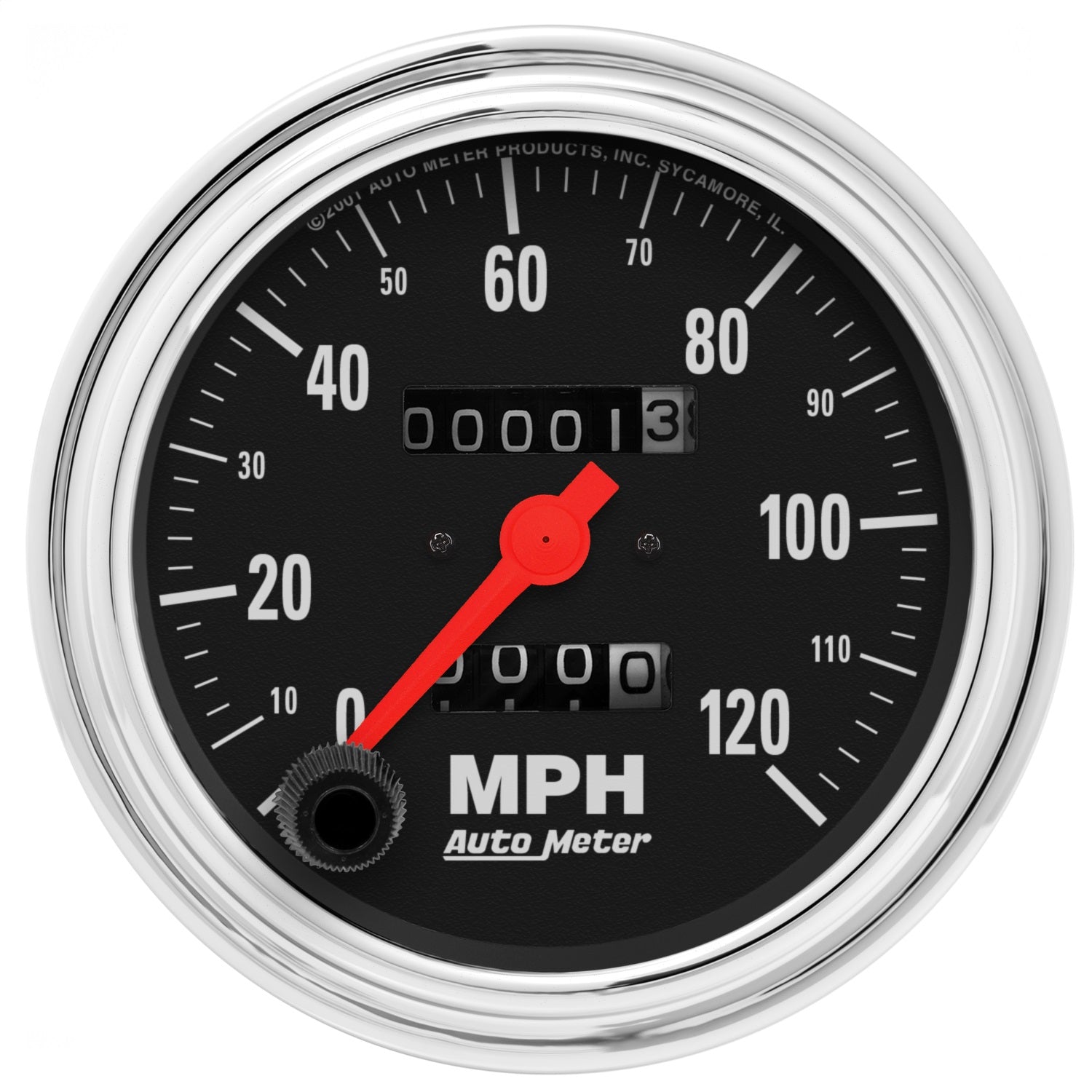 AutoMeter 2492 GAUGE; SPEEDOMETER; 3 3/8in.; 120MPH; MECHANICAL; TRADITIONAL CHROME AutoMeter 2492